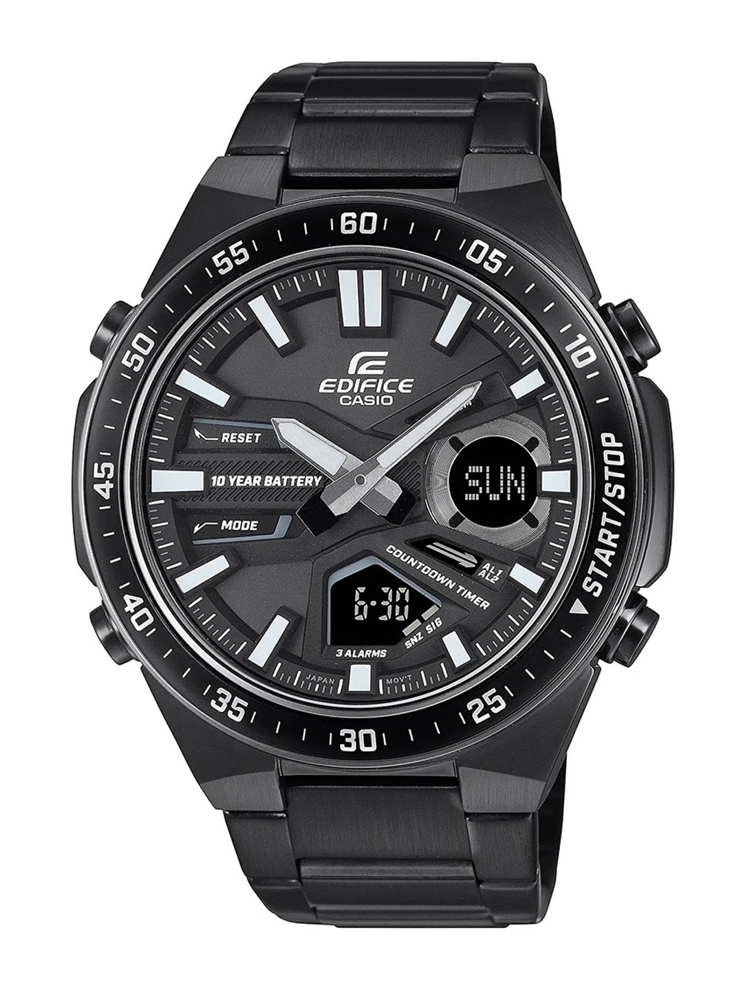 

CASIO Men EDifice EFV-C110DC-1ADF Black Ana-Digi Dial Black Stainless Steel Band ED601