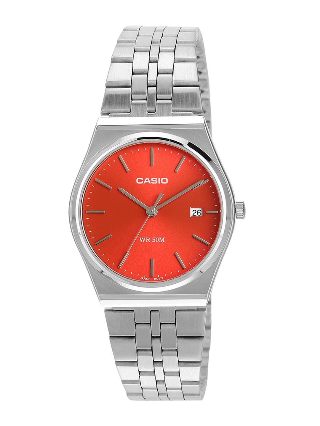 

CASIO Men Printed Dial & Stainless Steel Bracelet Style Straps Analogue Watch A2237, Silver