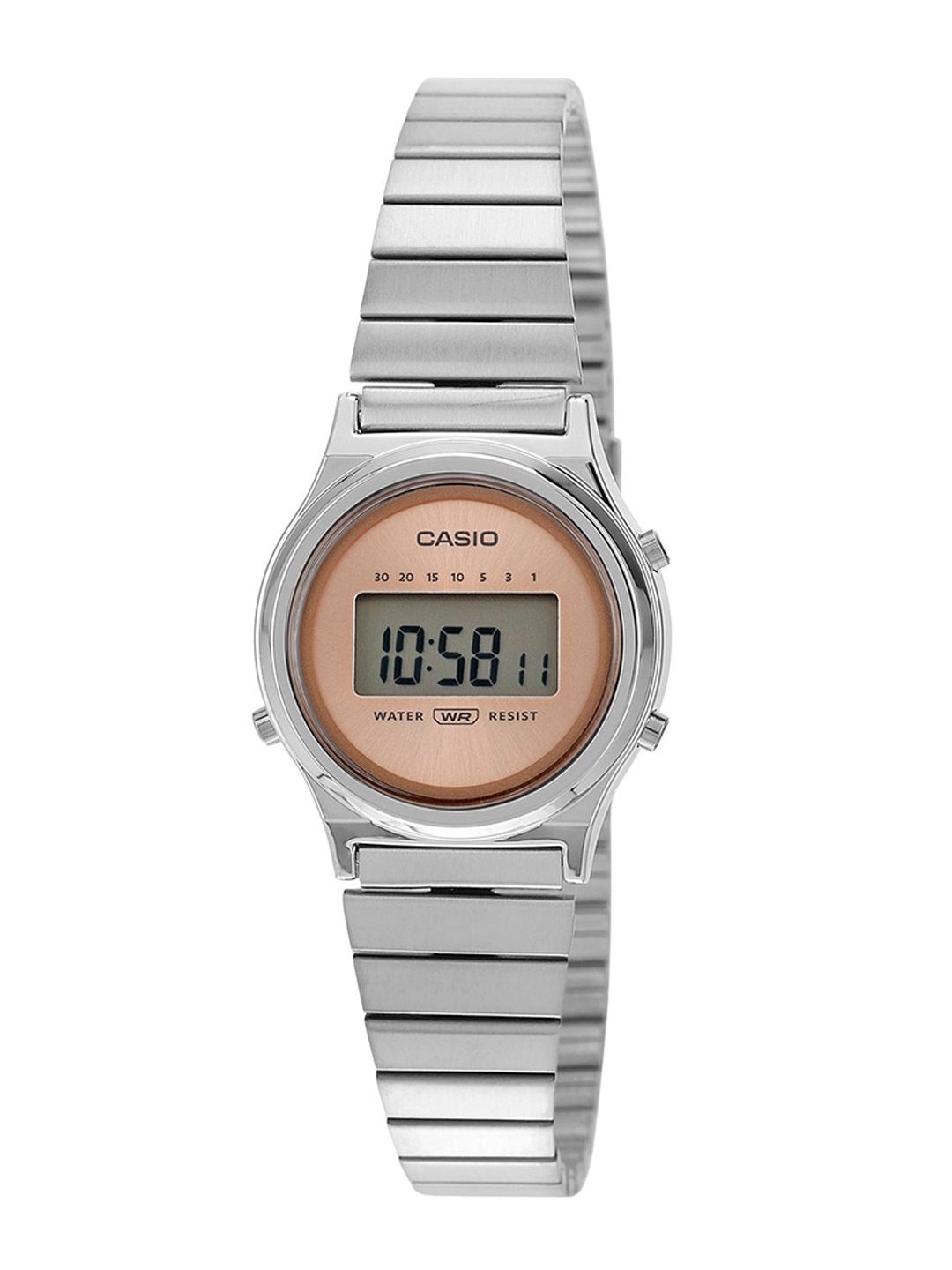 

CASIO Vintage LA700WE-4ADF Pink Digital Dial Silver Stainless Steel Band A2231