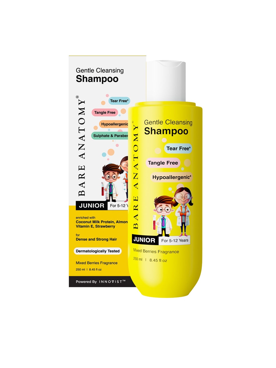 

Bare Anatomy Kids Cleansing Shampoo With Vitamin E & Strawberry - 250ml, Yellow