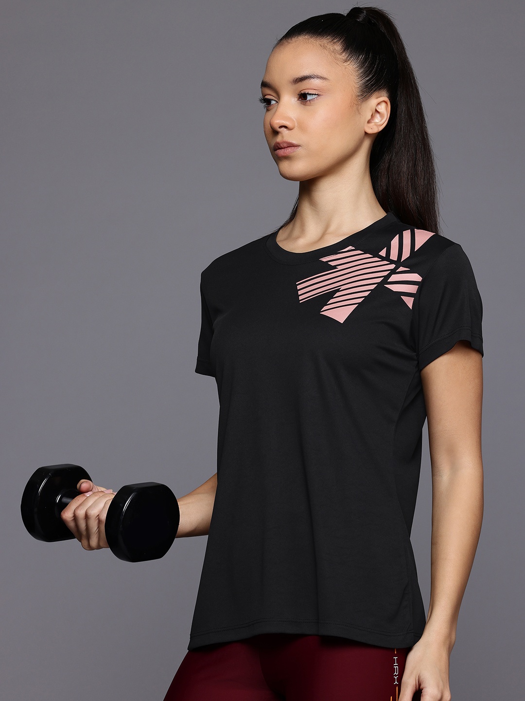 

HRX by Hrithik Roshan Rapid-Dry Training T-shirt, Black