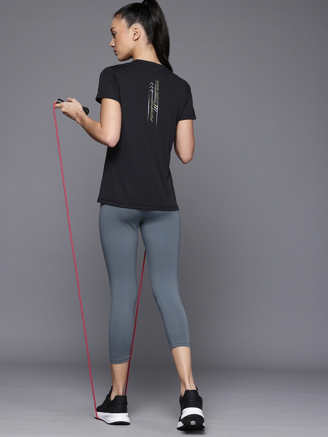 

HRX by Hrithik Roshan Women Typography Rapid-Dry Training T-shirt, Black