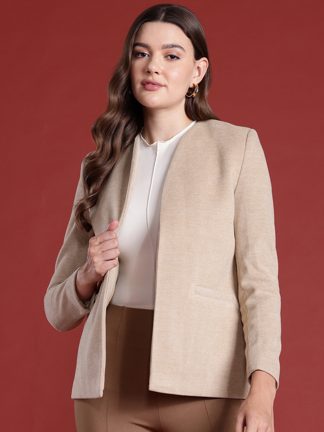 

All About You Formals Open-Front Blazer, Beige