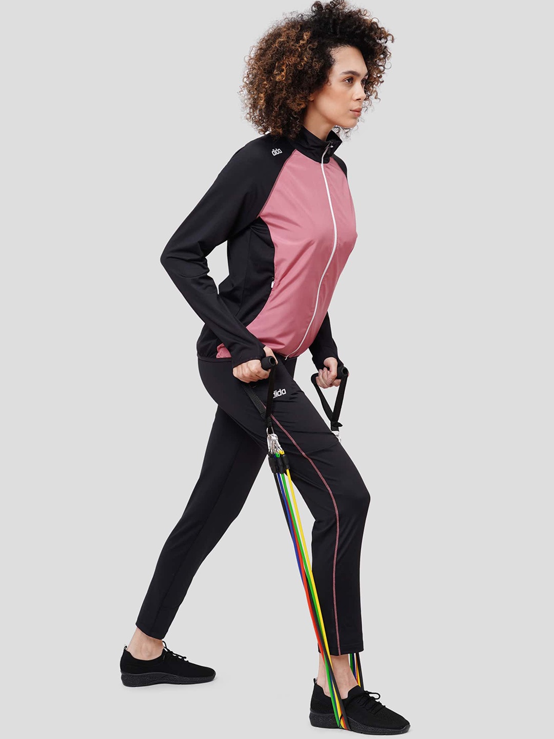 

DIDA Women Mid-Rise Dri-Fit Tracksuits, Black