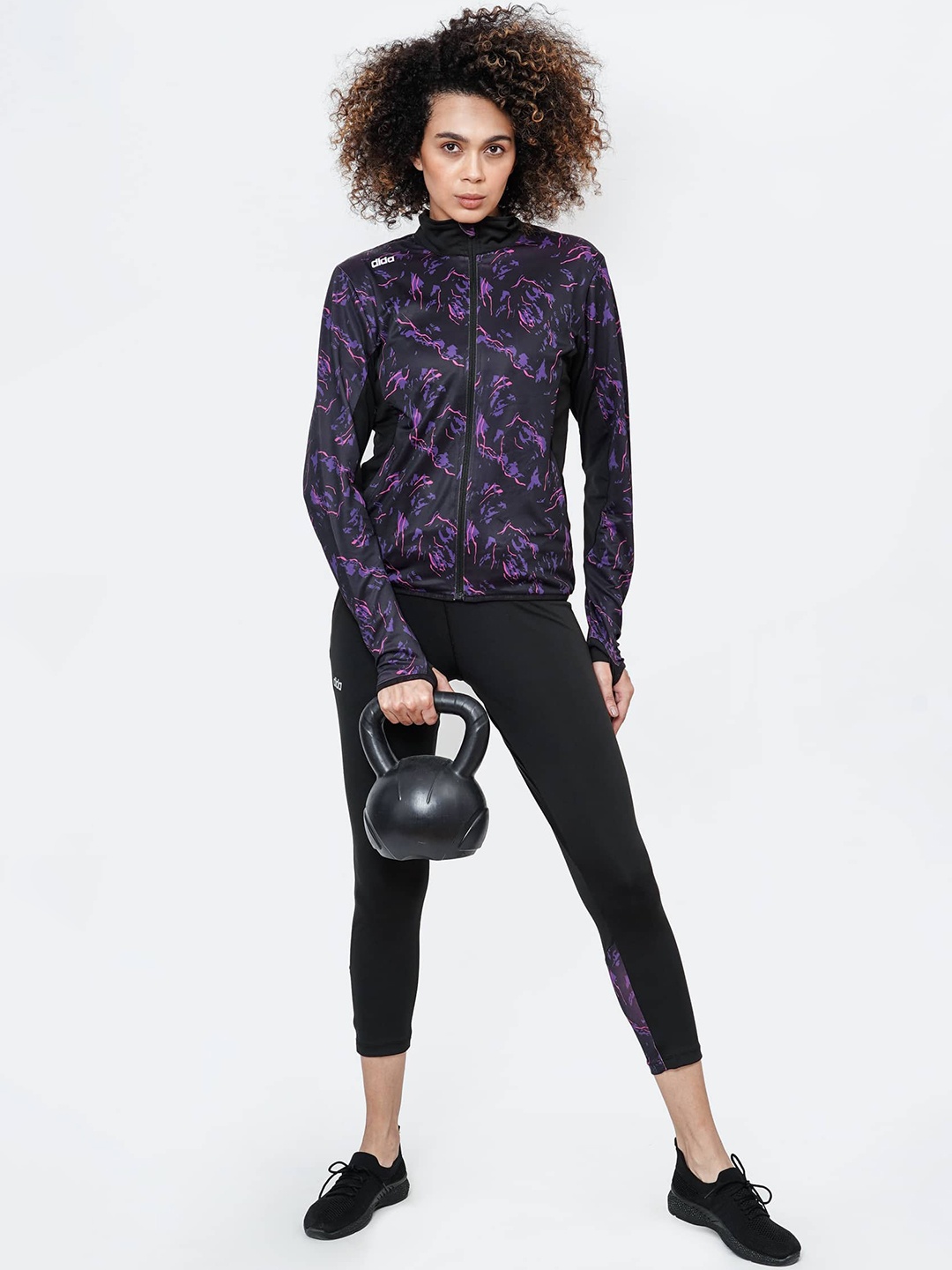 

DIDA Women Printed Mid-Rise Dri-Fit Tracksuits, Black