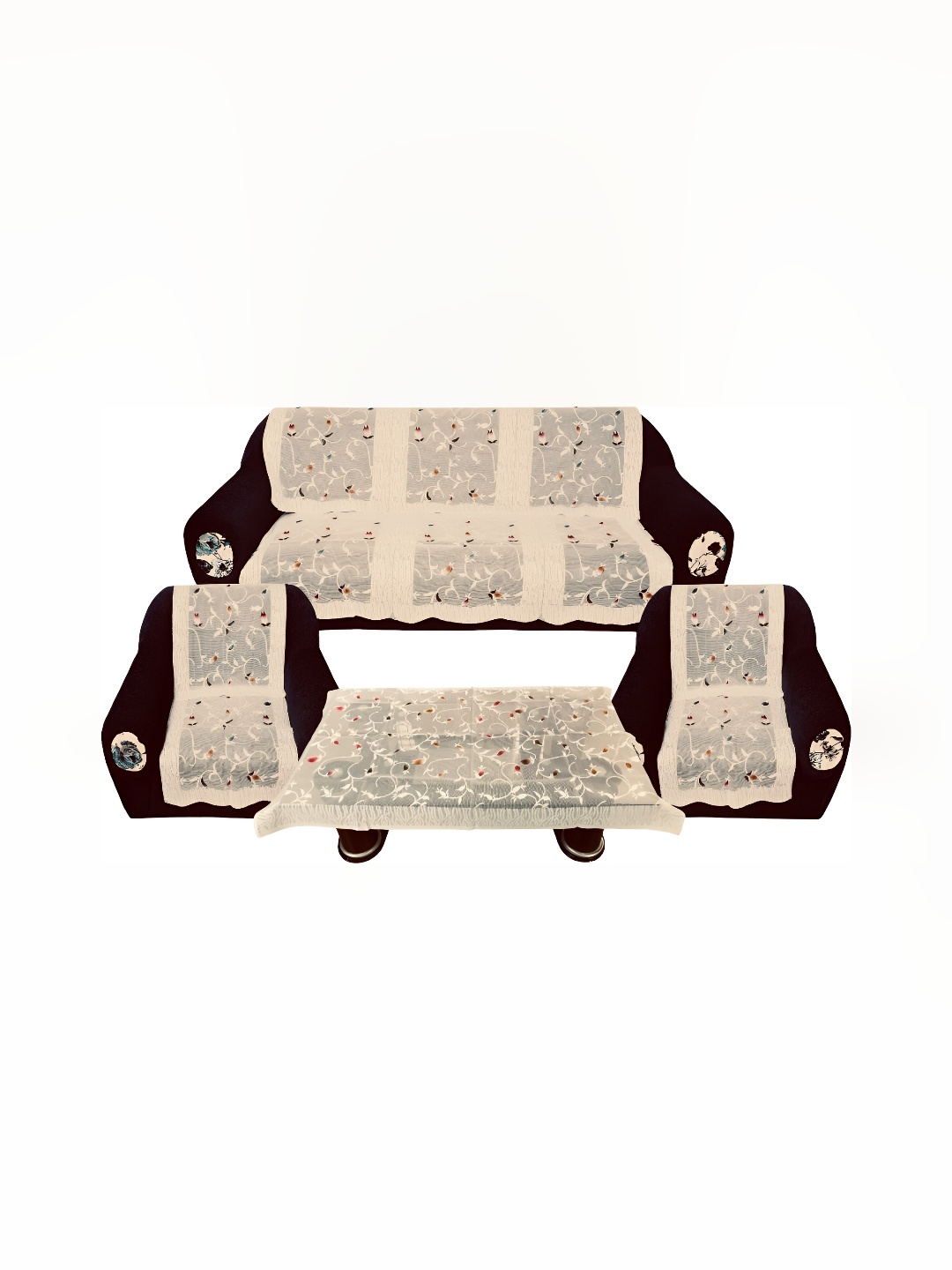 

BIGGER FISH Beige 10 Pieces 5 Seater Sofa Covers