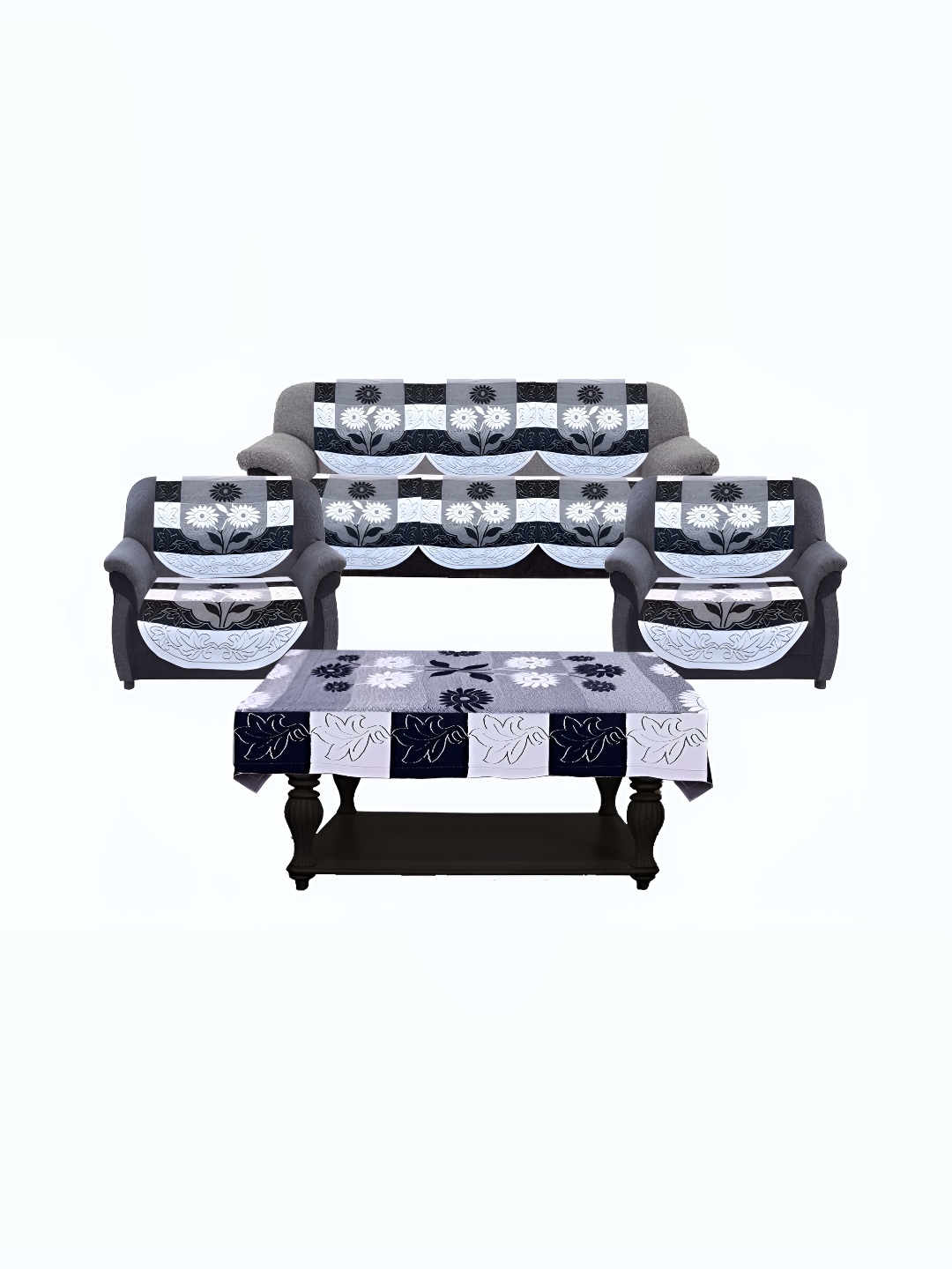

BIGGER FISH Grey 10 Pieces 5 Seater Sofa Cover, Multi