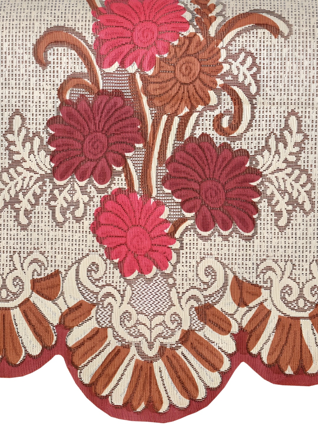 

BIGGER FISH Maroon Embroidered 10 Pcs 5 Seater Sofa Cover