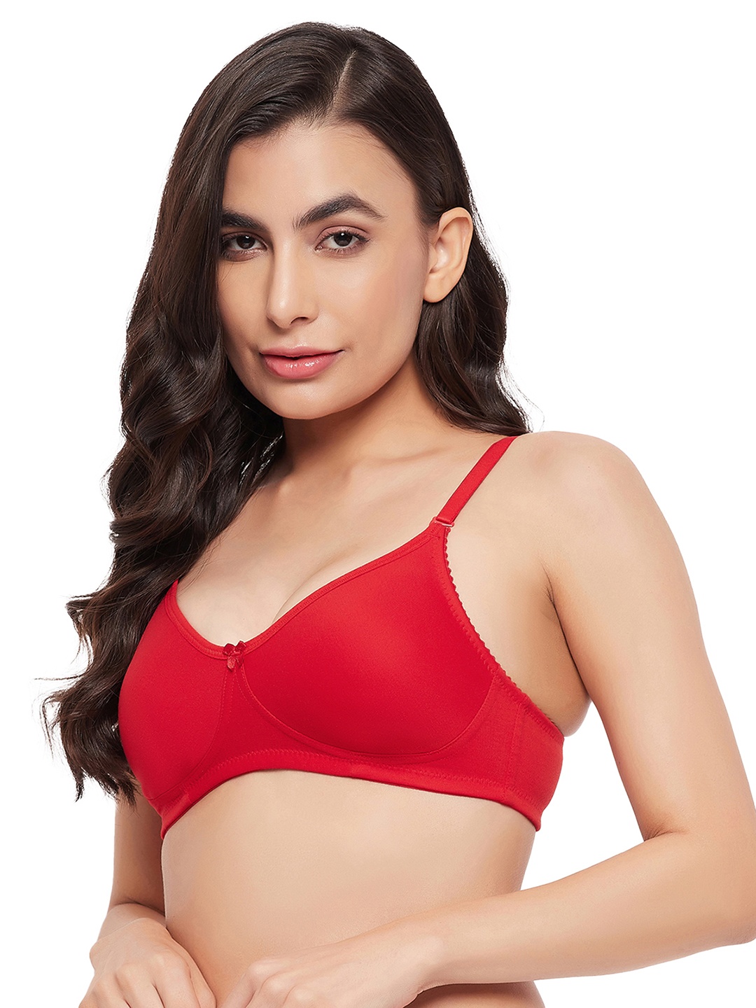 

Clovia Red Full Coverage Non Padded Cotton Everyday Bra With All Day Comfort