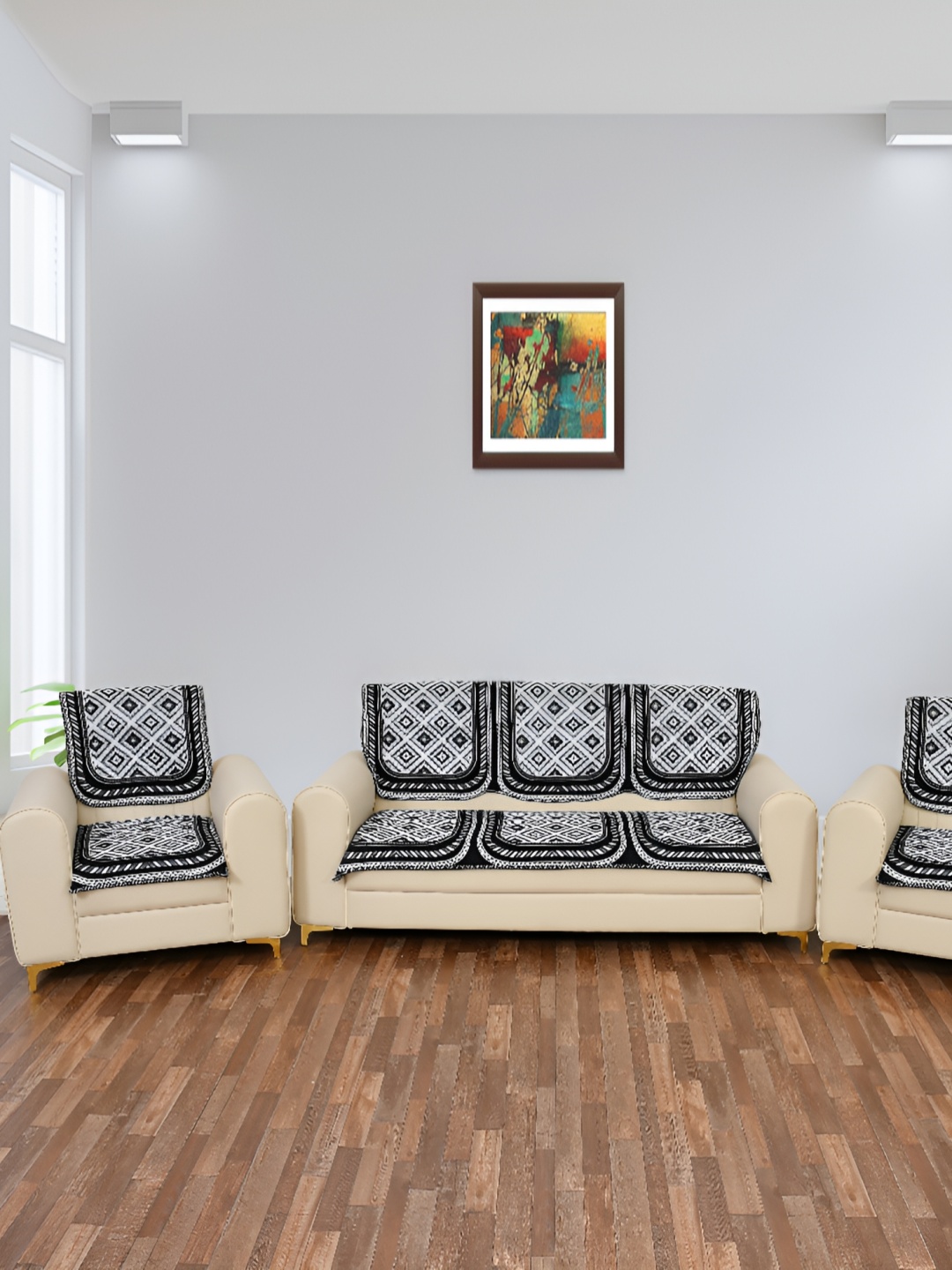 

BIGGER FISH Grey 10 Pieces 5 Seater Sofa Covers