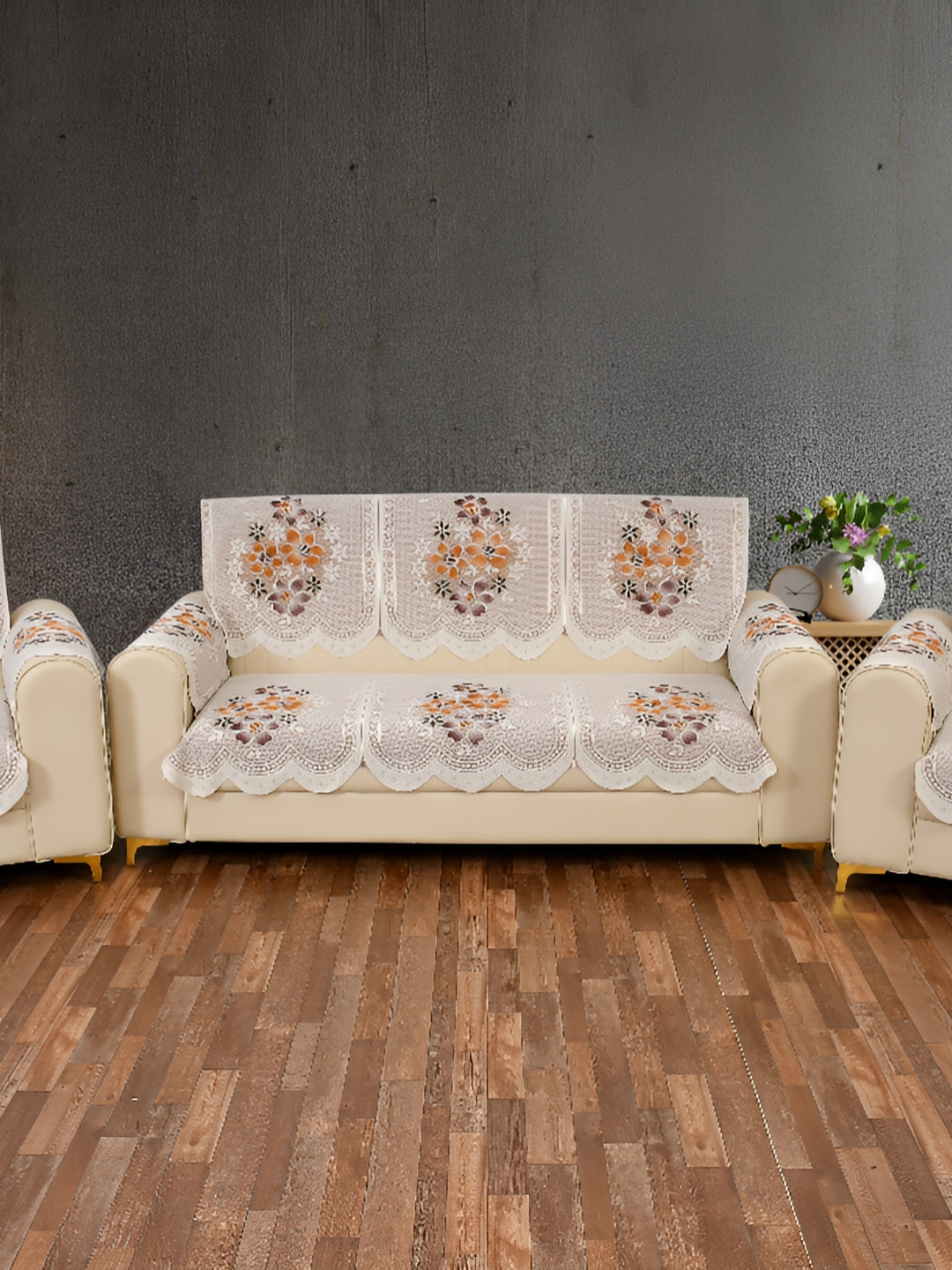 

BIGGER FISH Beige 16 Pieces 5 Seater Sofa Covers, Multi