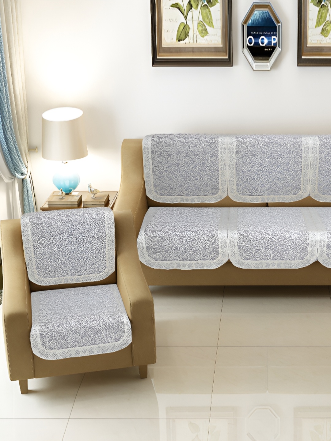 

BIGGER FISH Grey 10 Pieces 5 Seater Sofa Covers