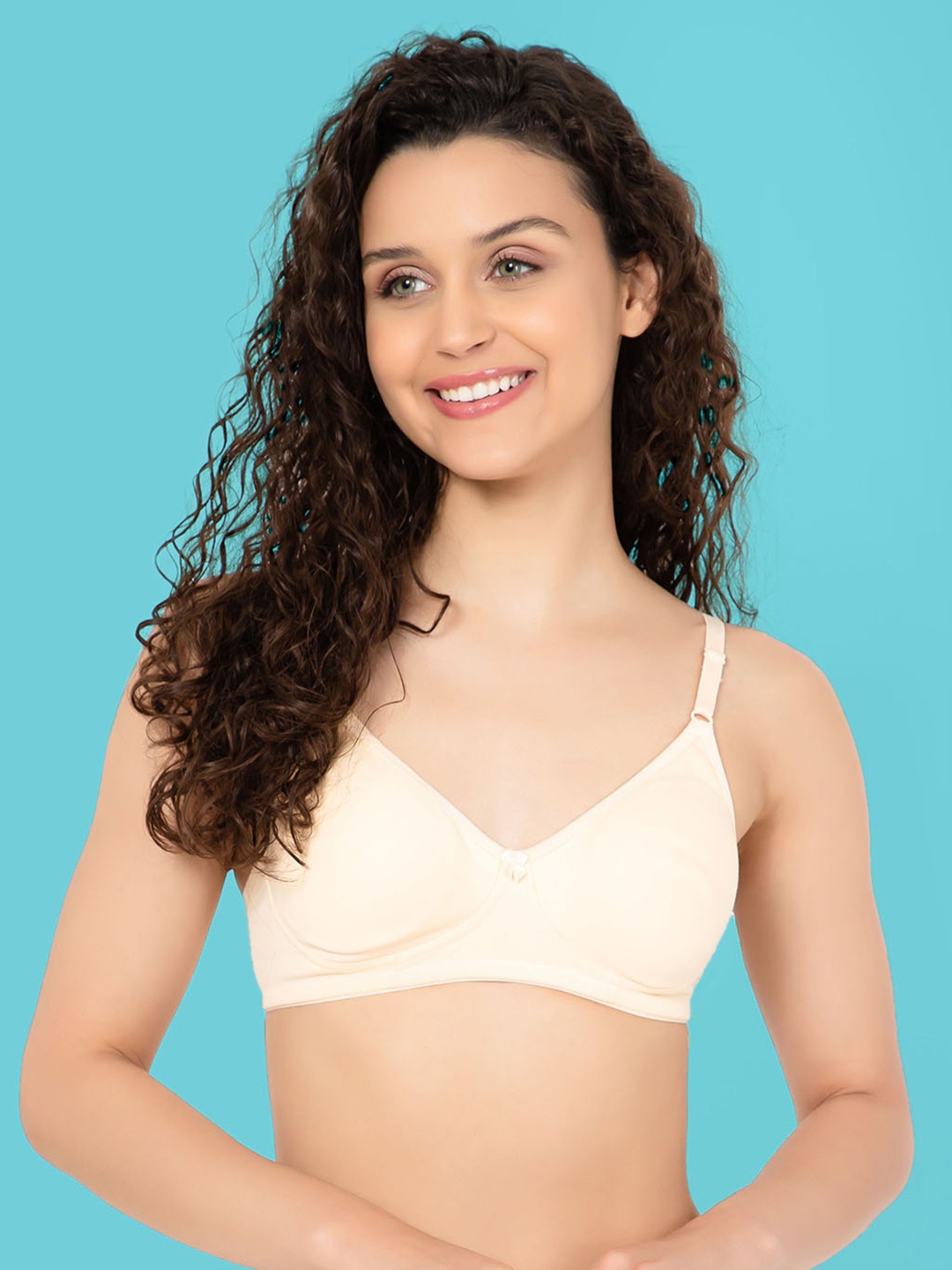 

Clovia Beige Full Coverage Non-Padded Cotton T-Shirt Bra With All Day Comfort