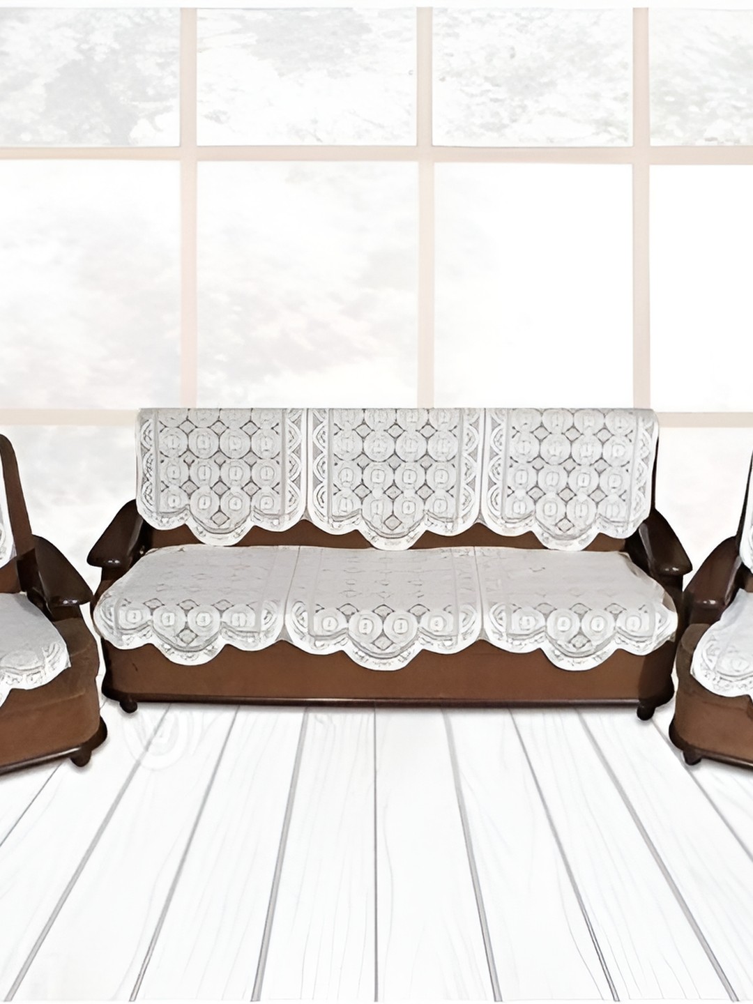 

BIGGER FISH White 10 Pieces 5 Seater Sofa Cover