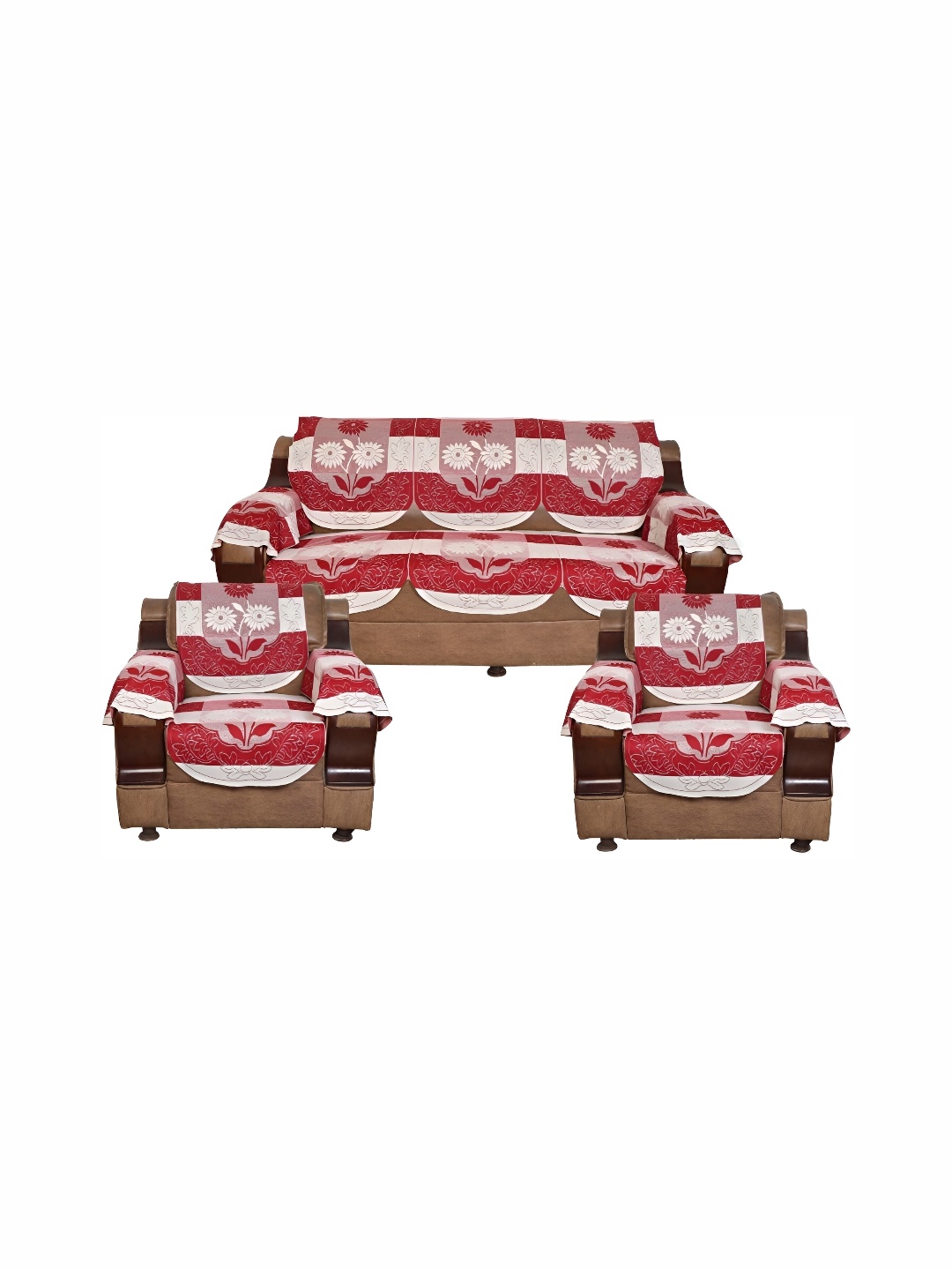 

BIGGER FISH Red 6 Pieces 3 Seater Sofa Cover