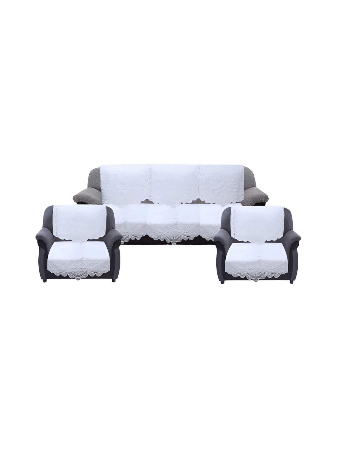 

BIGGER FISH White 10 Pieces 5 Seater Sofa Covers