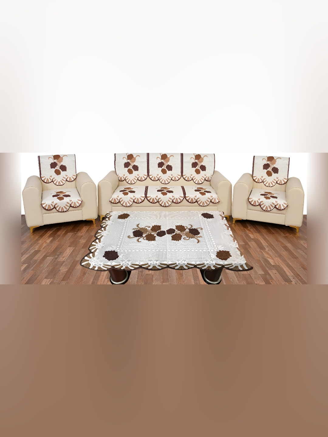 

BIGGER FISH Brown 10 Pieces 5 Seater Sofa Covers