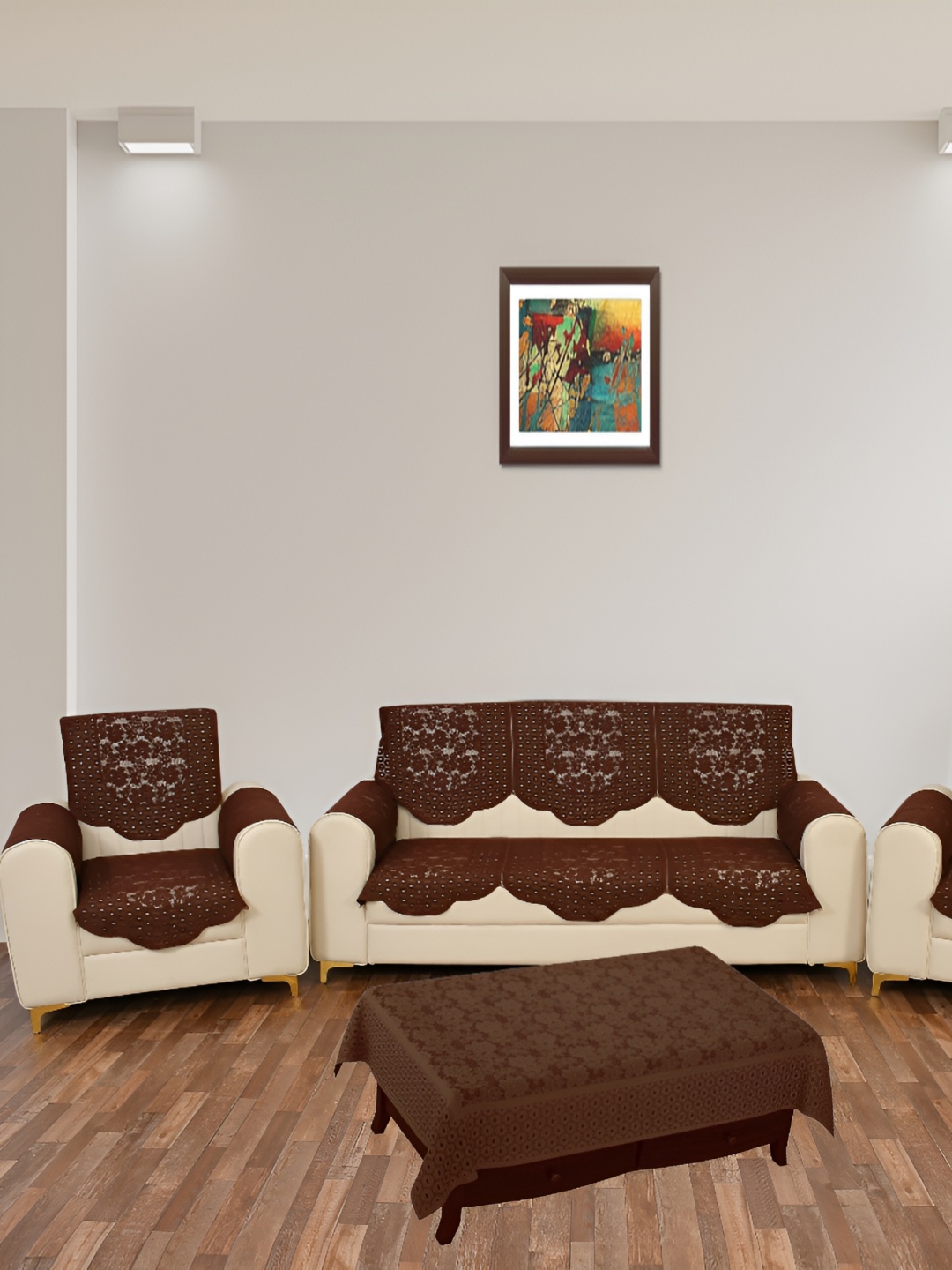 

BIGGER FISH Brown 16 Pieces 5 Seater Sofa Covers