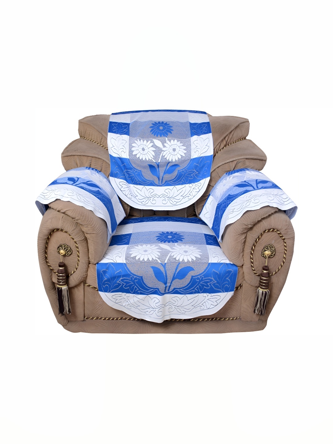 

BIGGER FISH Blue 16 Pieces 5 Seater Sofa Cover