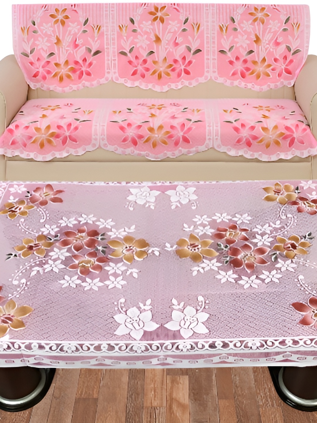 

BIGGER FISH Pink 10 Pieces 5 Seater Sofa Covers