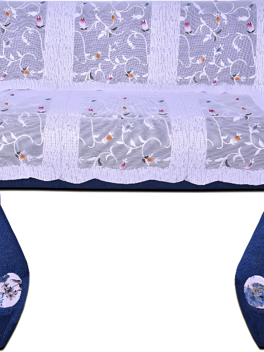 

BIGGER FISH White Embroidered 5 Seater Sofa Cover