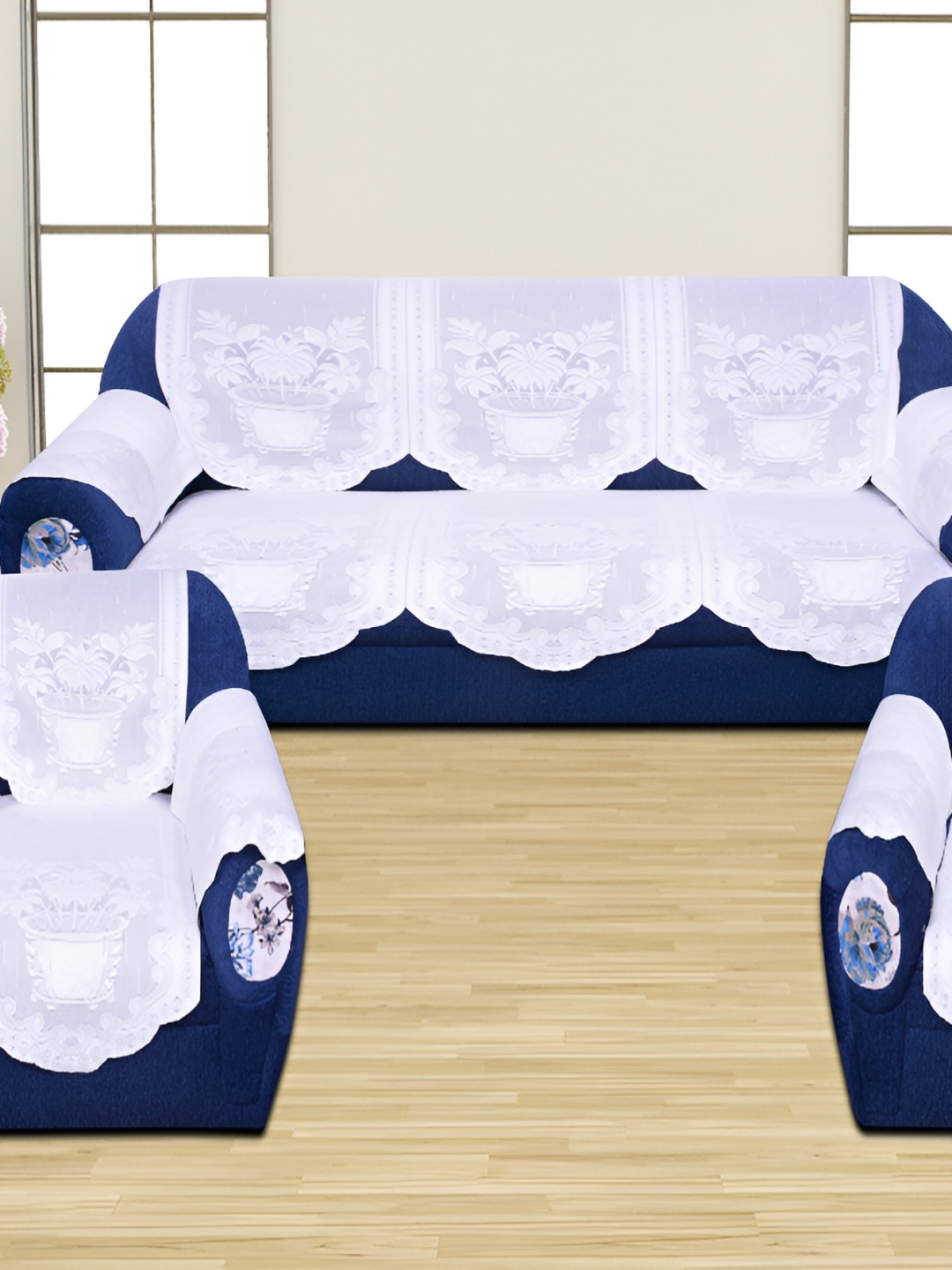 

BIGGER FISH White 6 Pieces 5 Seater Sofa Covers
