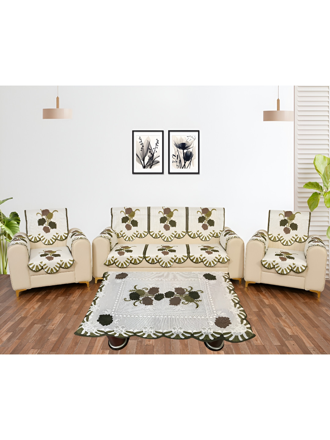 

BIGGER FISH White 16 Pieces 5 Seater Sofa Cover