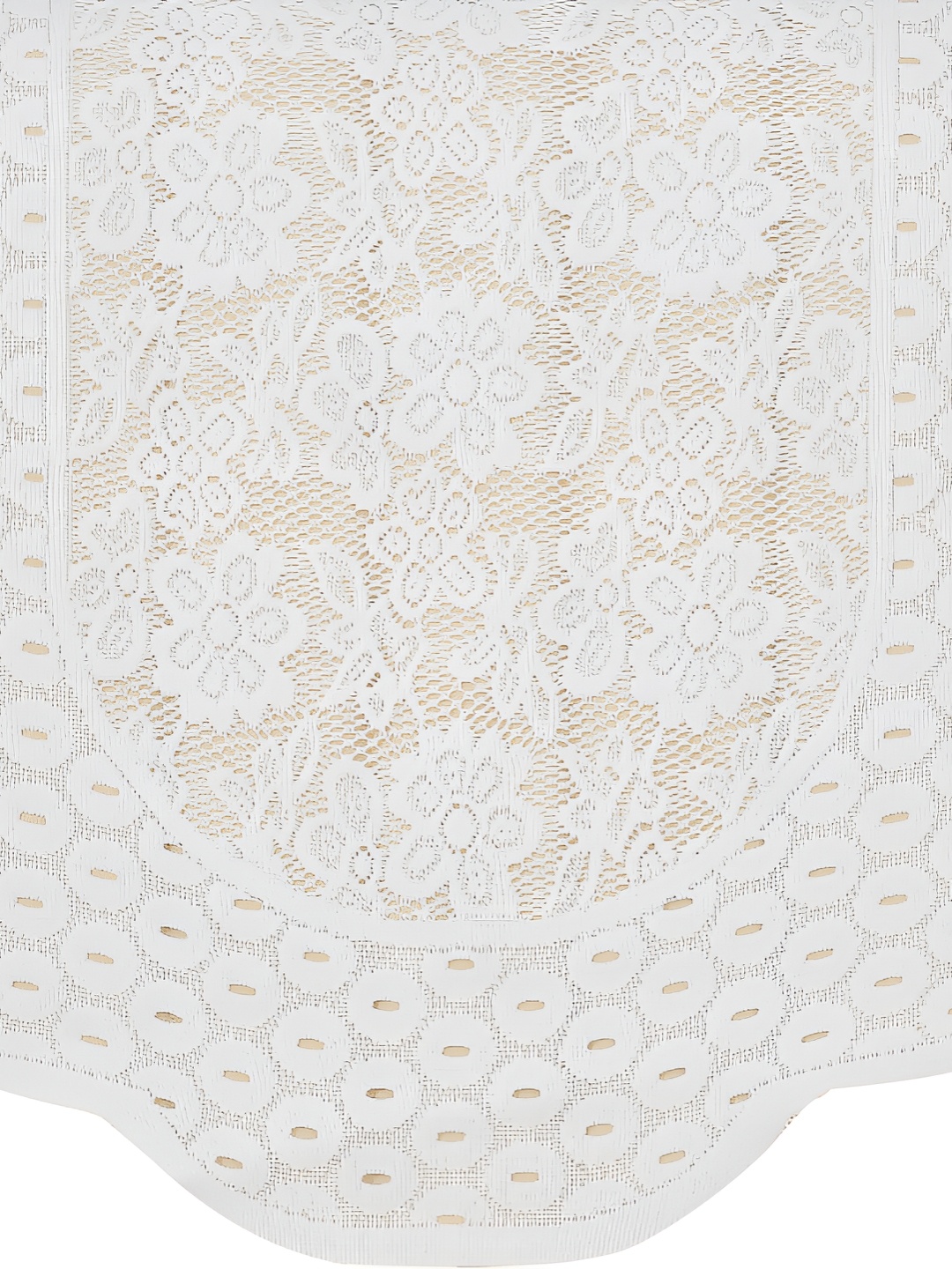 

BIGGER FISH White Floral Embroidered 10 Pcs 5 Seater Sofa Cover