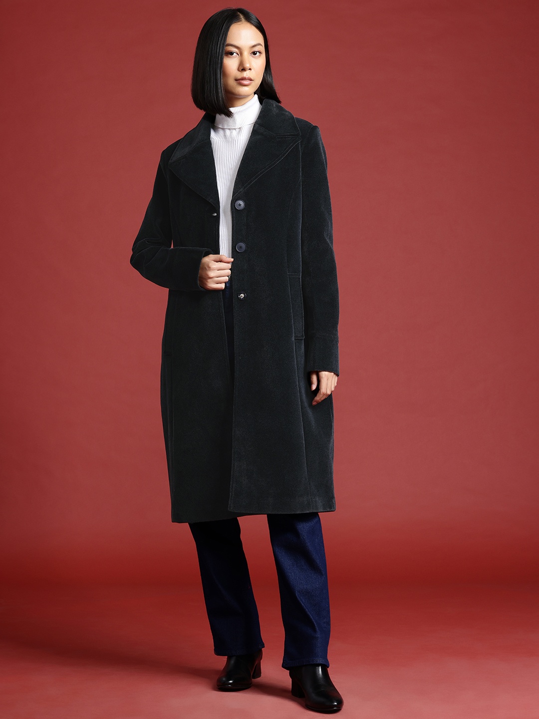 

all about you Longline Overcoat, Charcoal