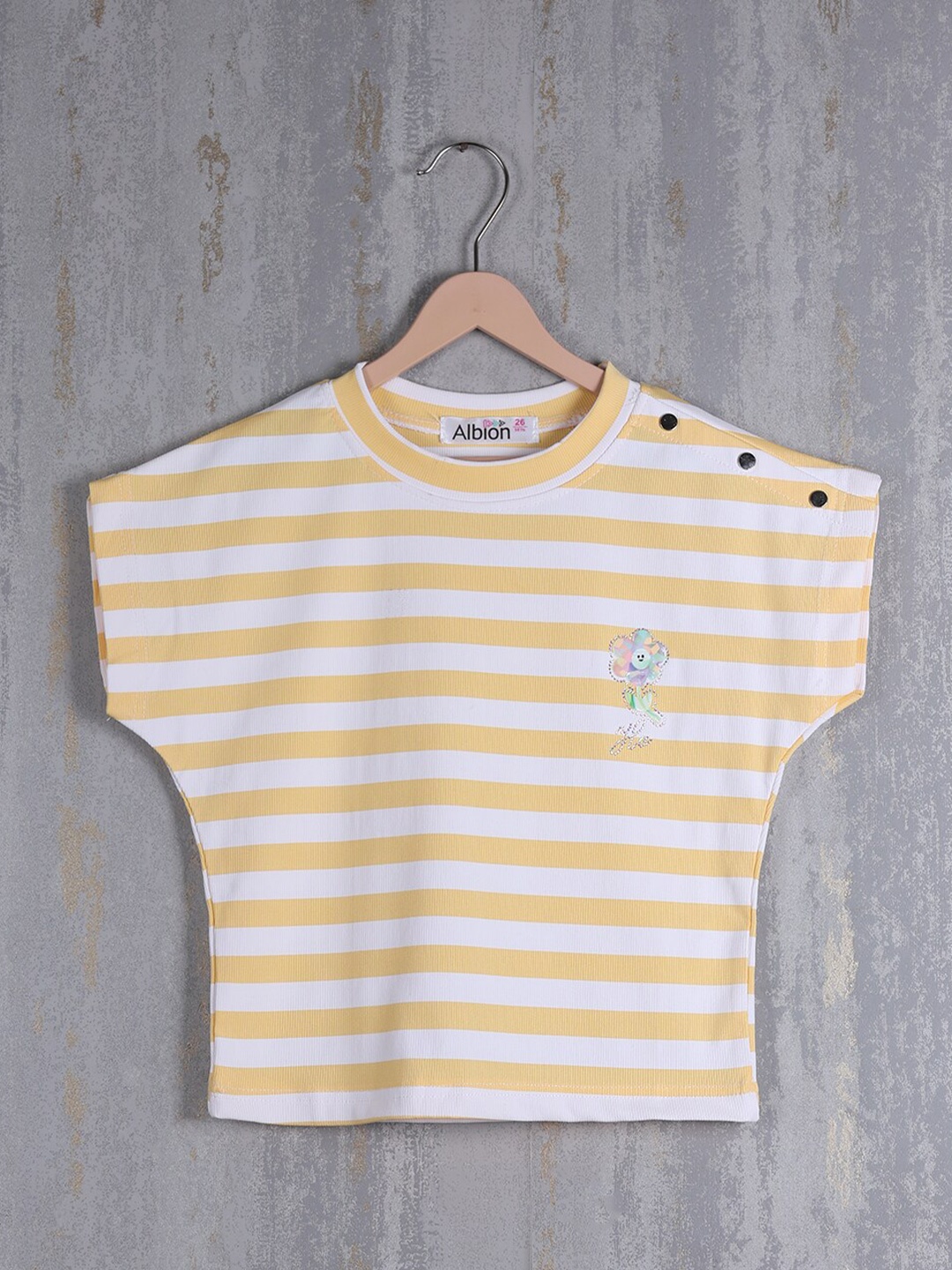 

Albion By CnM Striped Extended Sleeves Top, Yellow