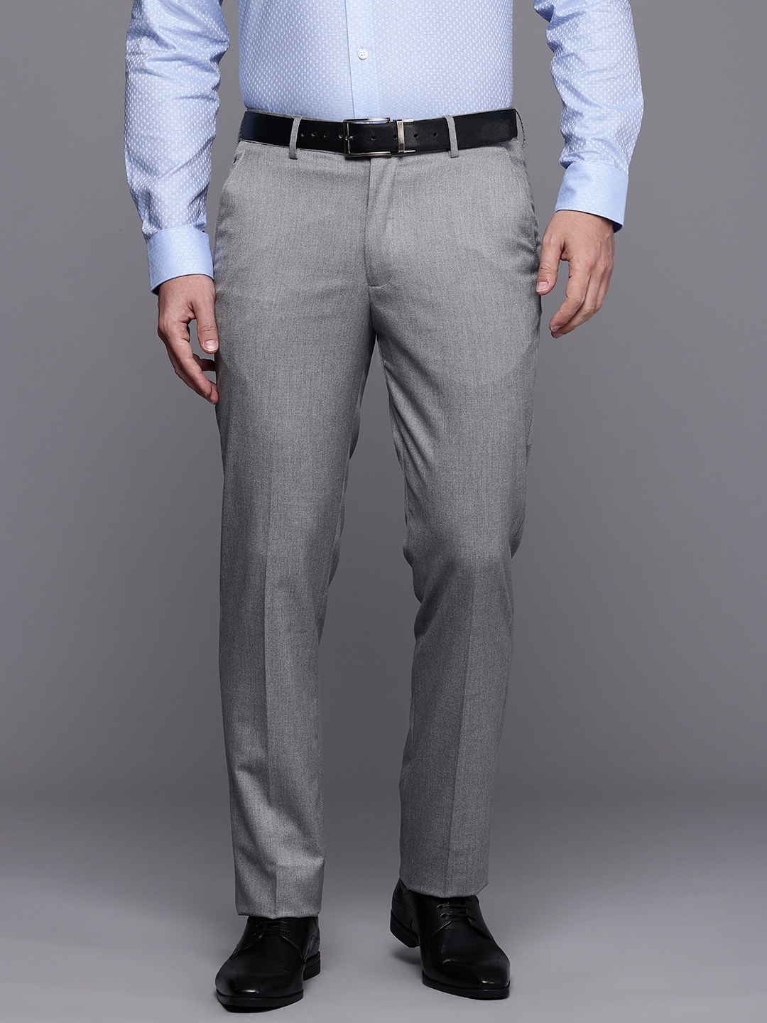 

Louis Philippe Men Slim Fit Formal Trousers, Grey