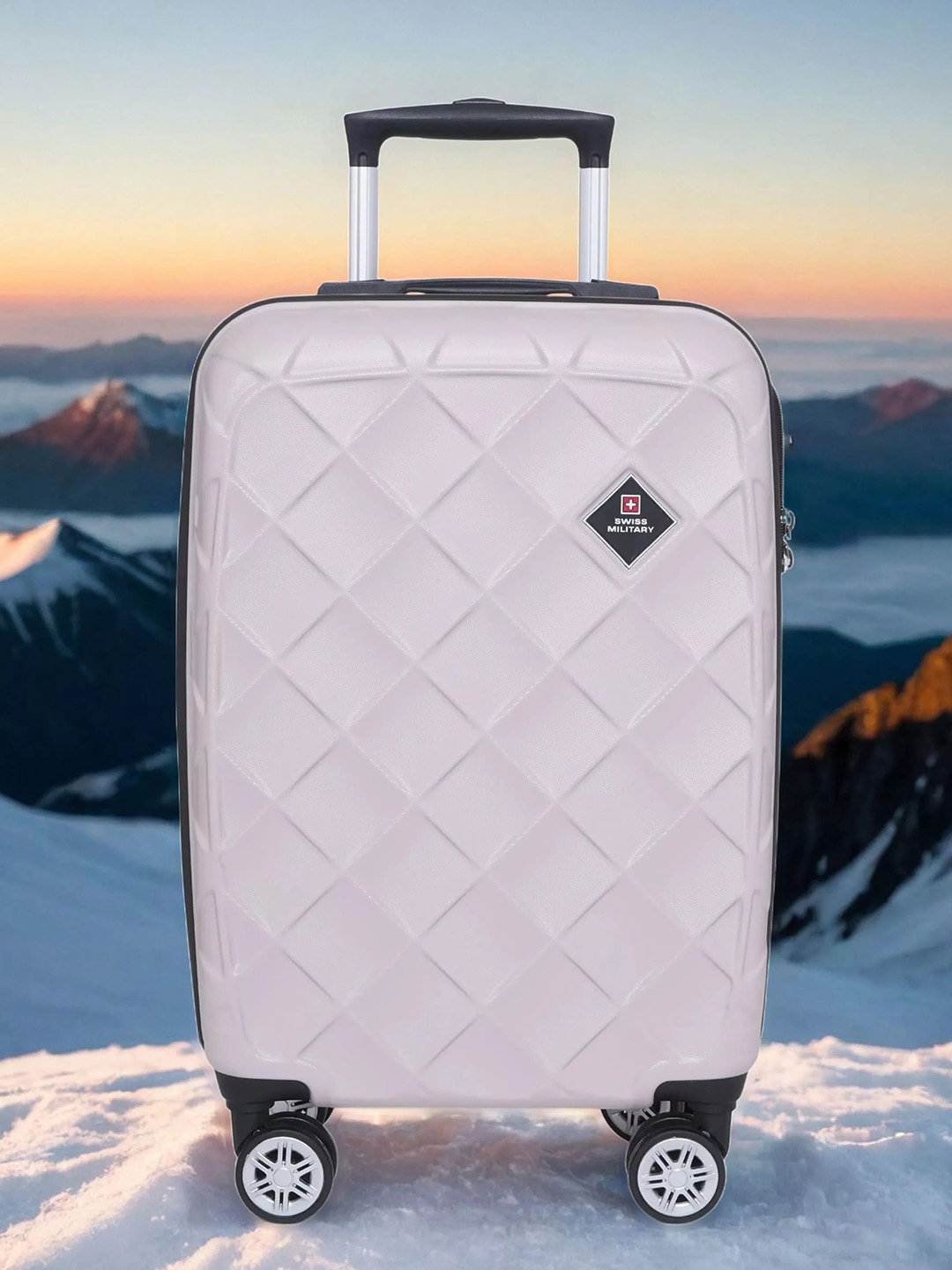 

SWISS MILITARY JUPITOR Textured Hard-Sided Cabin Trolley Bag, Cream