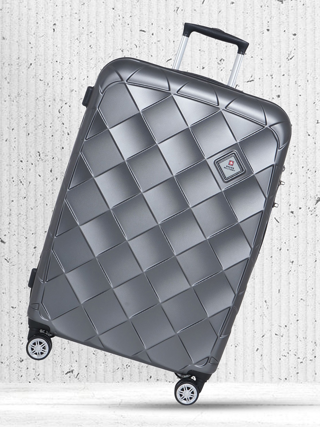 

SWISS MILITARY JUPITOR Textured Hard-Sided Large Trolley Bag, Grey