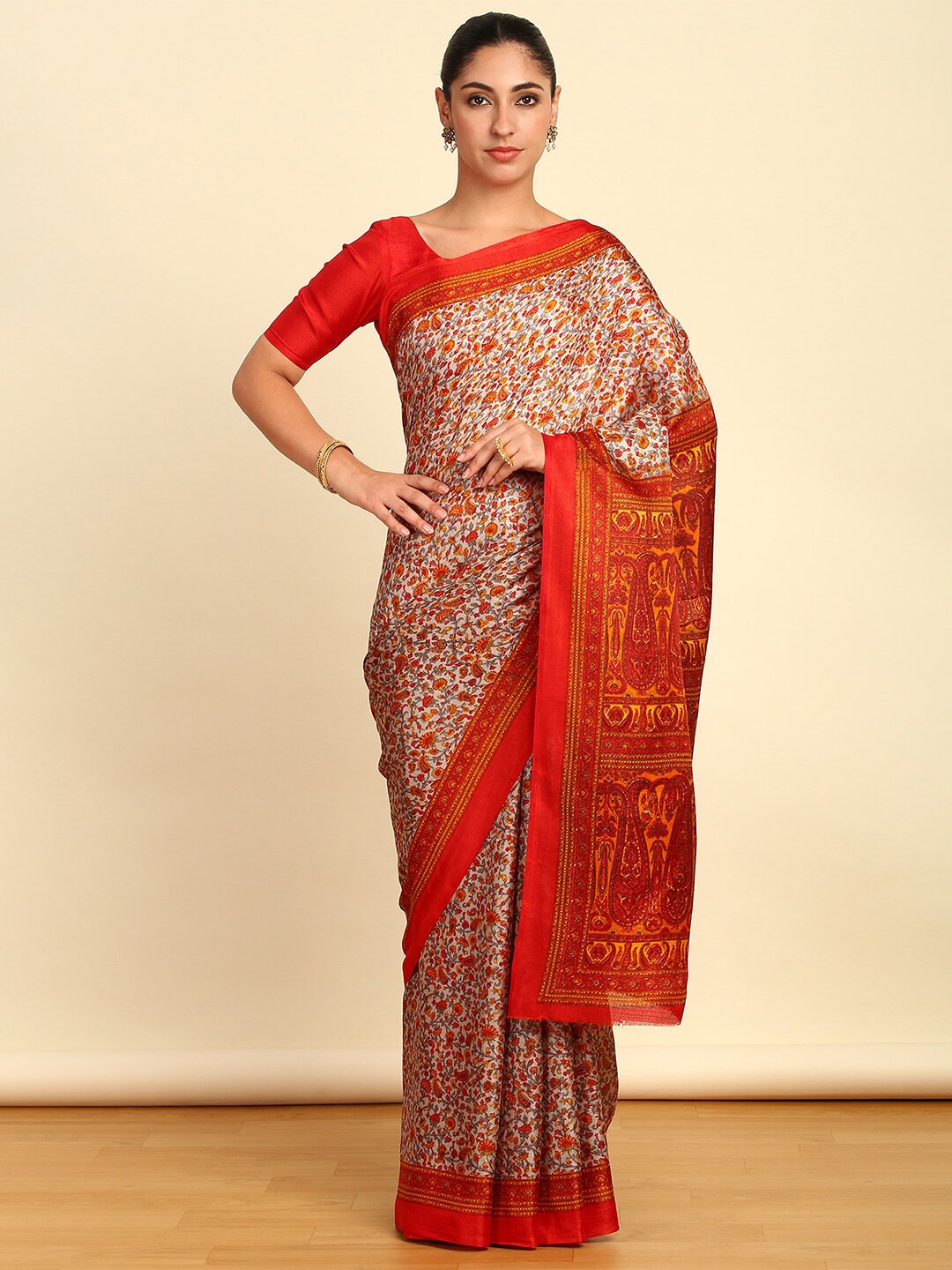 

Soch Paisley Printed Saree, Orange