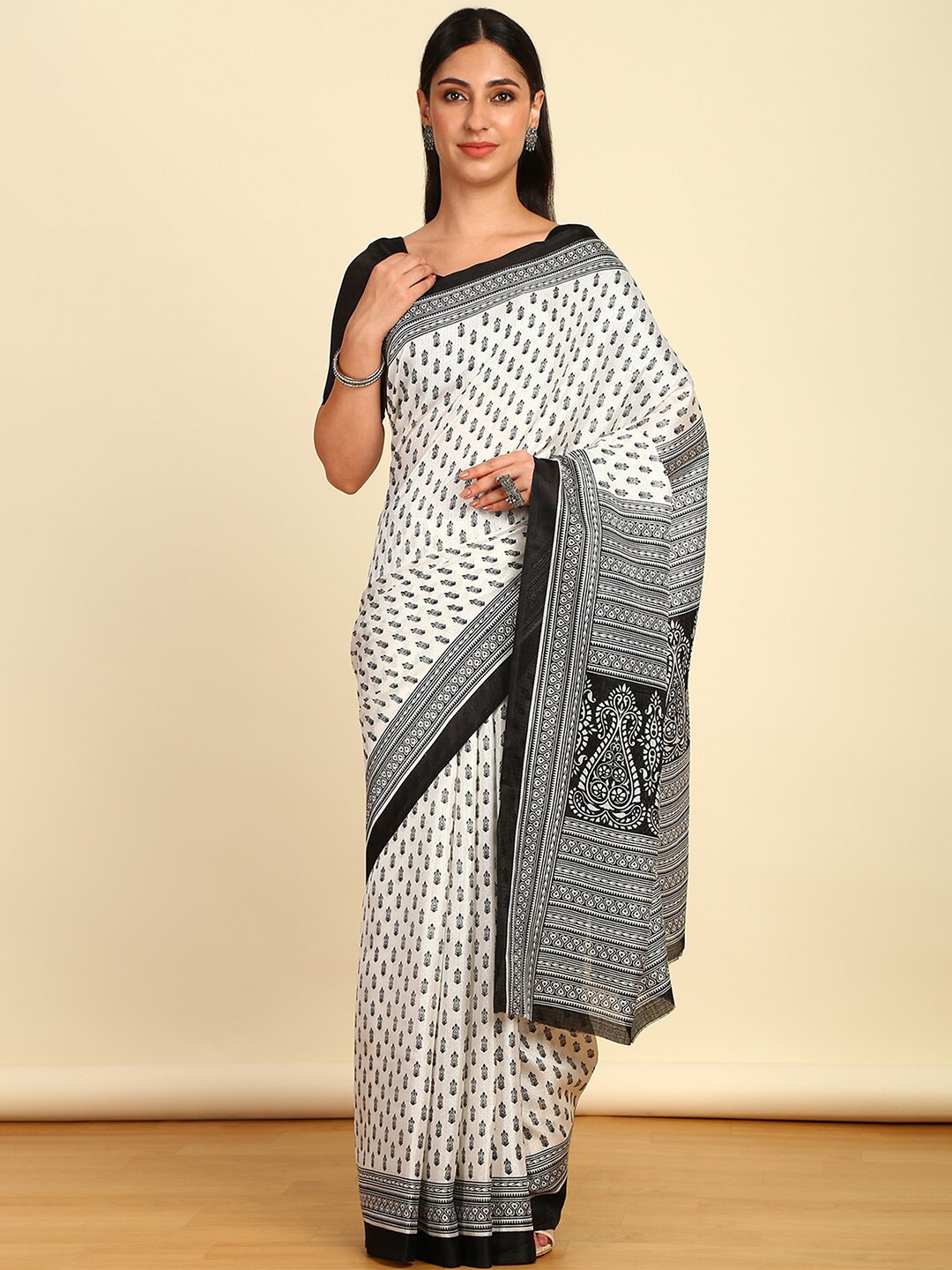 

Soch Ethnic Motifs Printed Saree, White