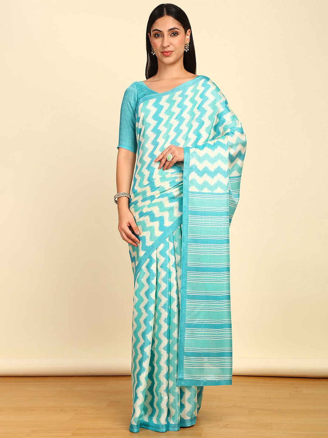 

Soch Geometric Printed Saree, Blue