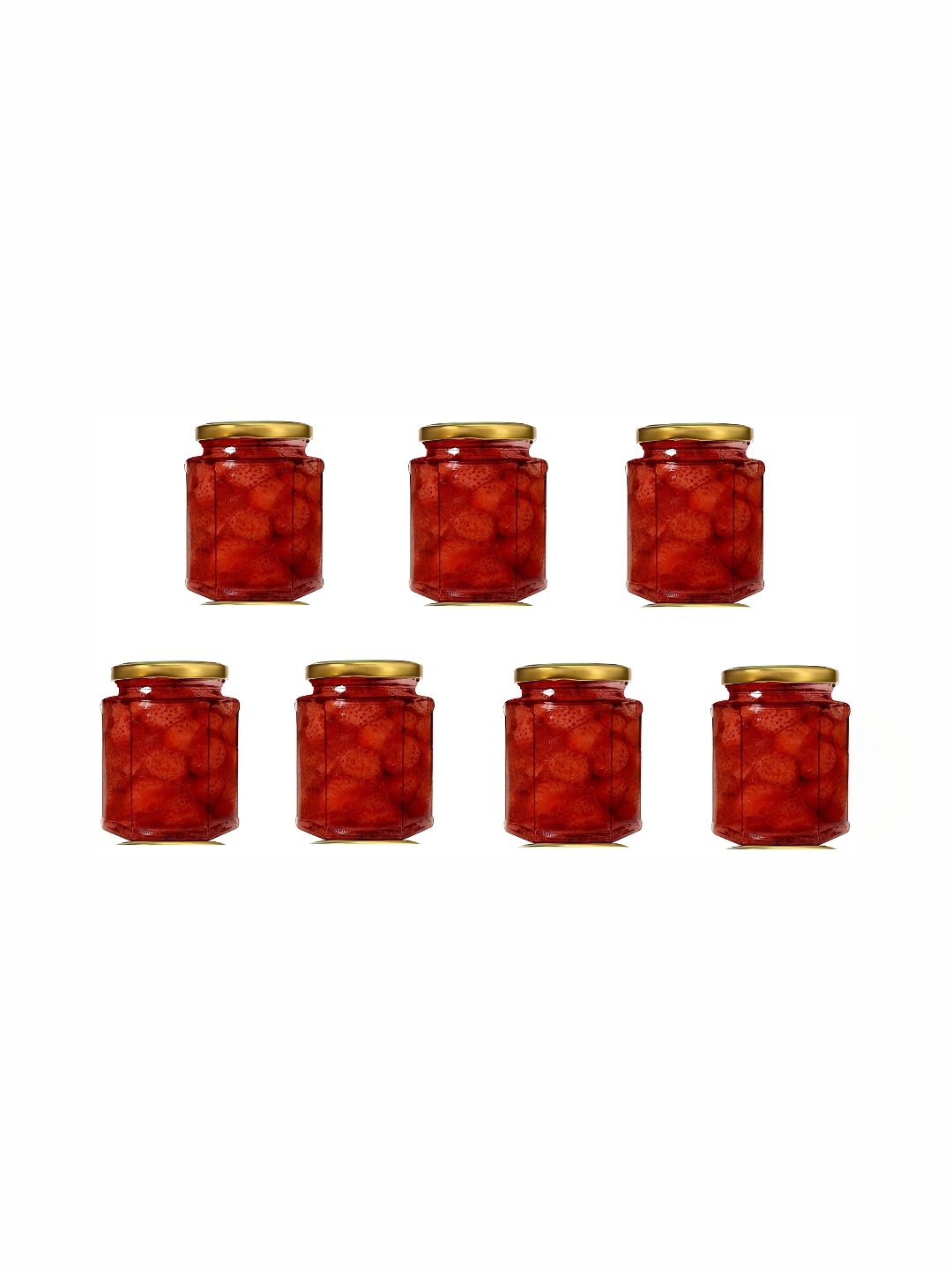 1ST TIME Transparent 7 Pieces Glass Container With Lid 200 ml Each