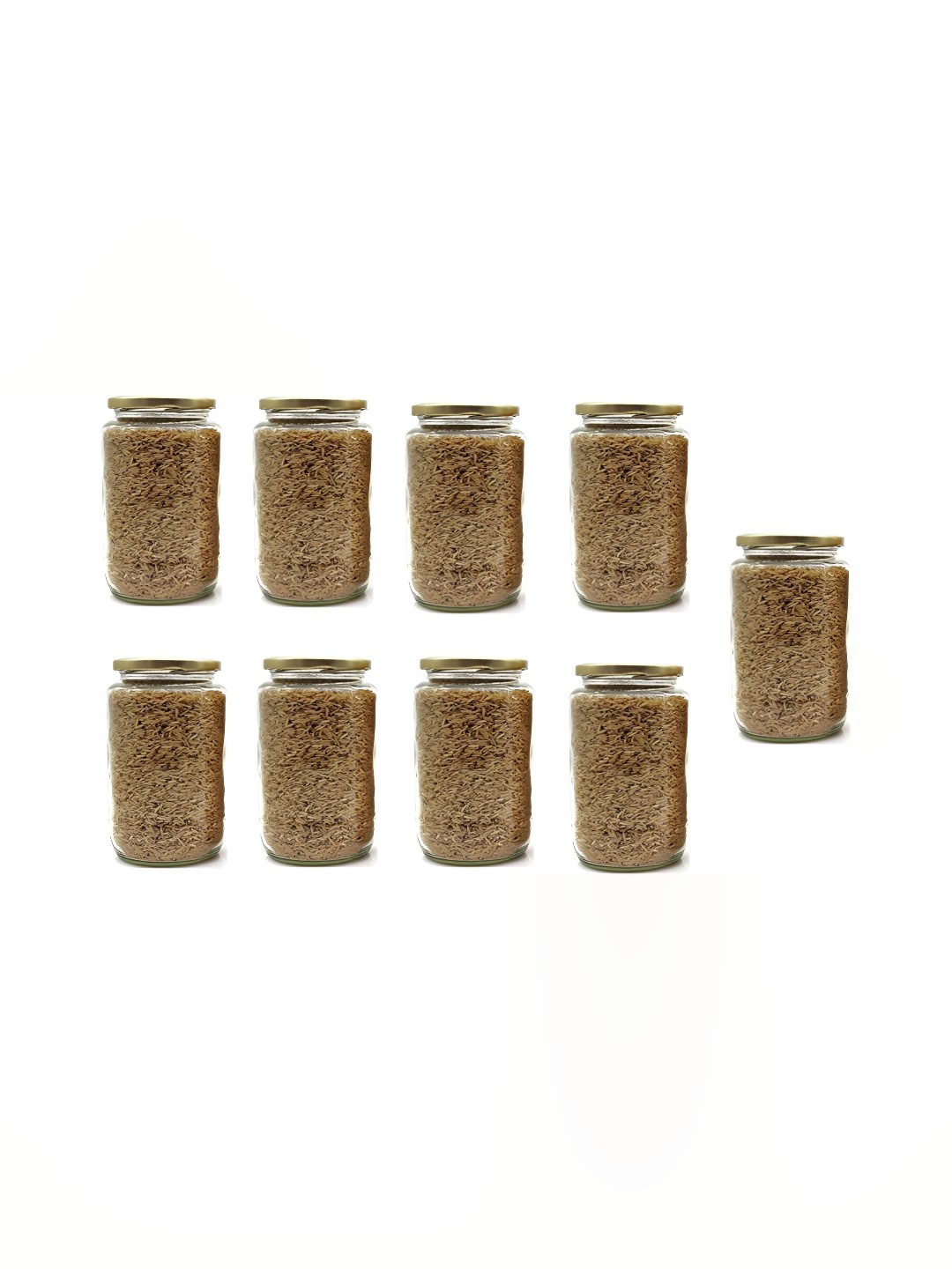 

1ST TIME Transparent 9 Pcs Glass Jar with Lid 500ml