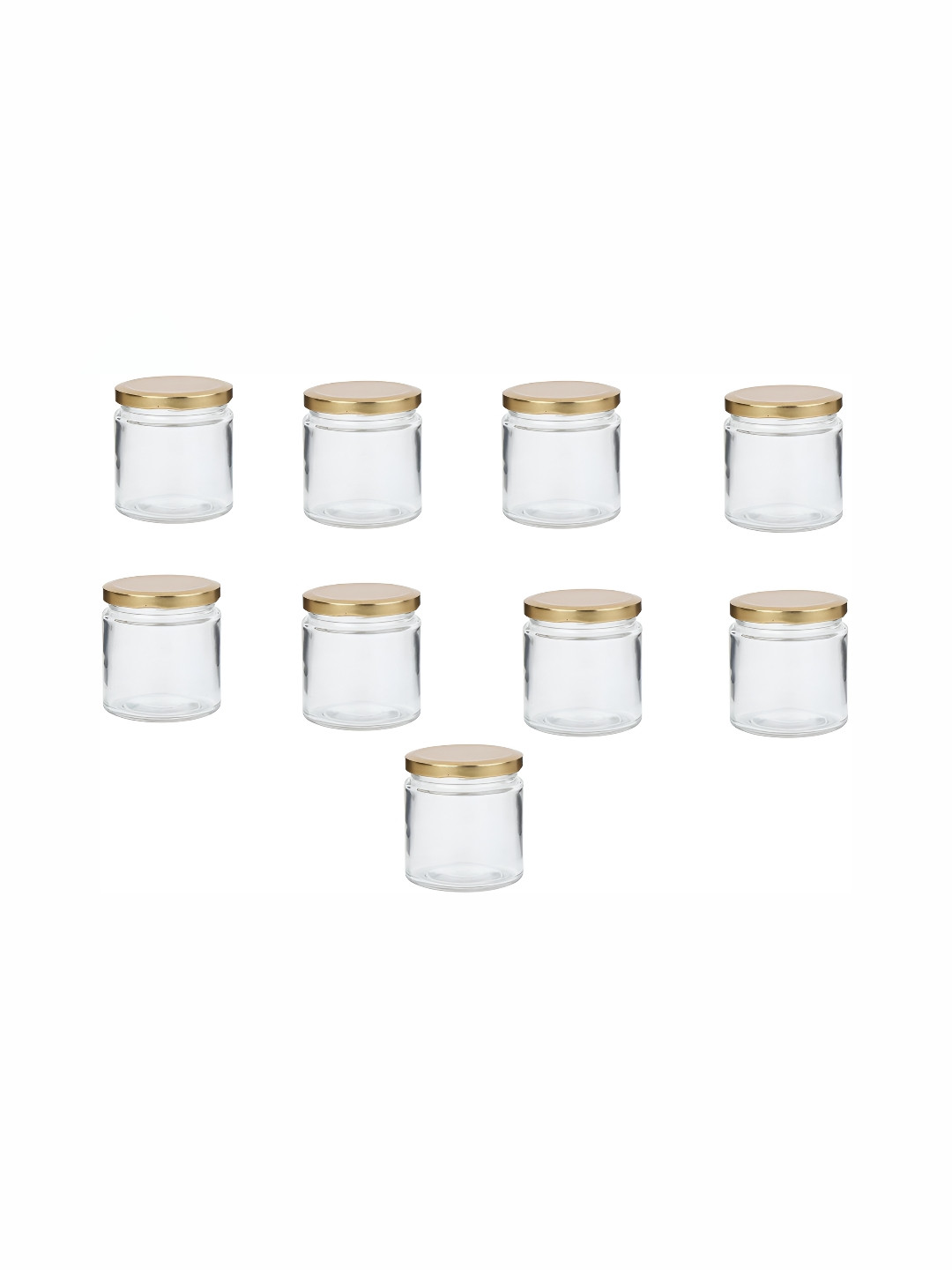 

1ST TIME 9-Pcs Transparent Glass Container with Lid 100 ml Each
