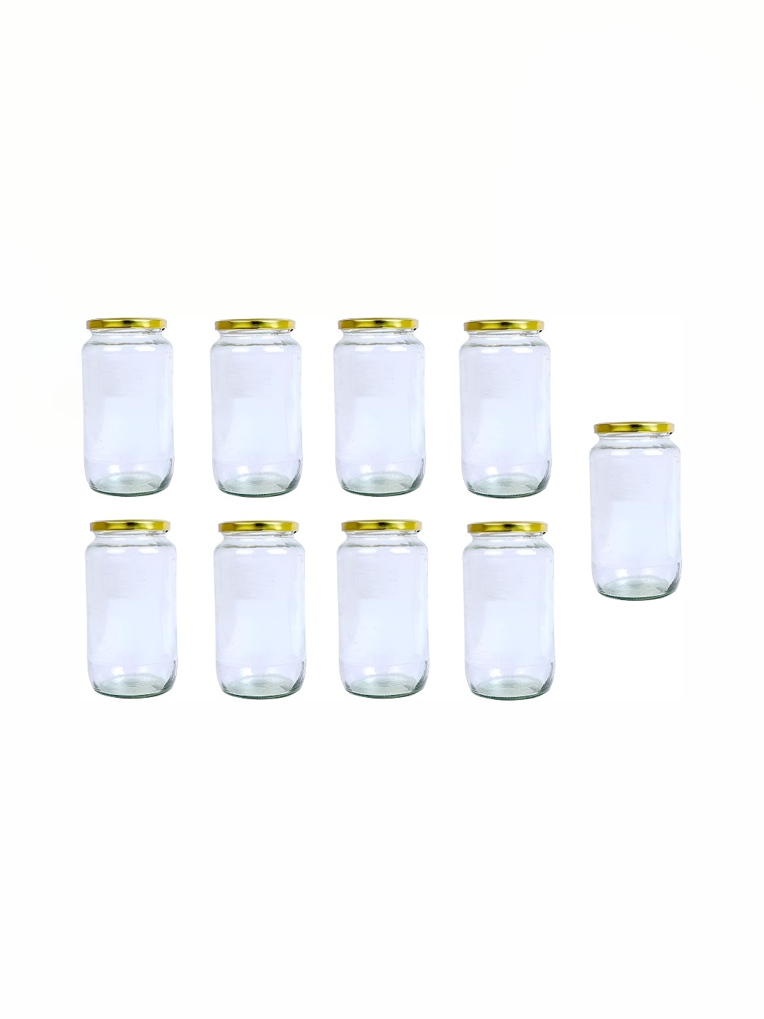 

1ST TIME 9 Pcs Transparent Glass Containers 1 L Each
