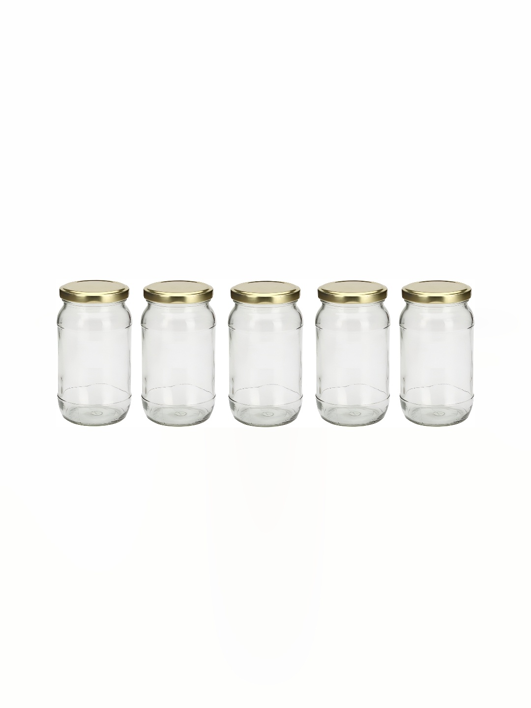 

1ST TIME 5 Pcs Transparent Glass Container with Lid 400 ml Each