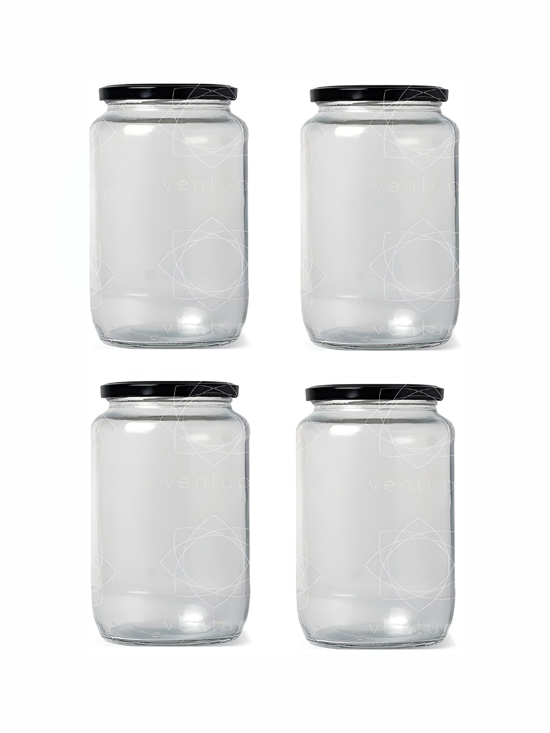 

1ST TIME Transparent 4 Pcs Dishwasher Safe Glass Container 400ML