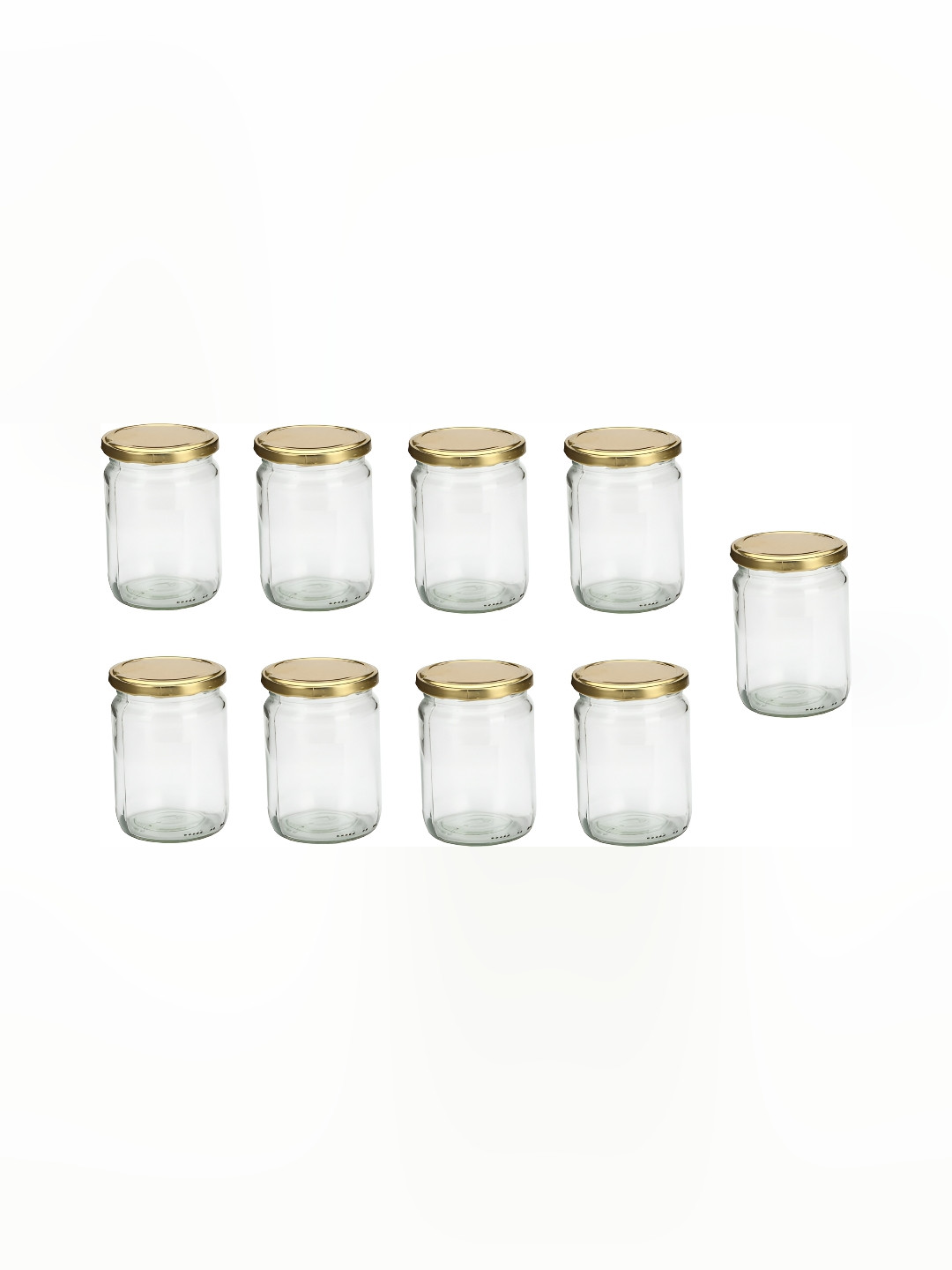 

1ST TIME 9-Pcs Transparent Glass Container With Lid 500 ml Each