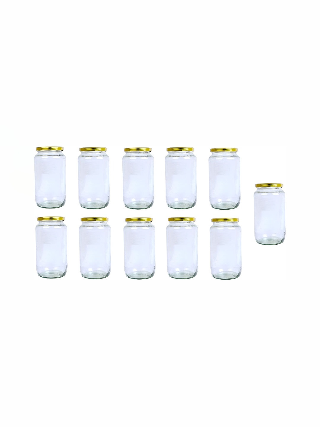 

1ST TIME Transparent & Beige 11 Pieces Glass Jar with Lid 1L each
