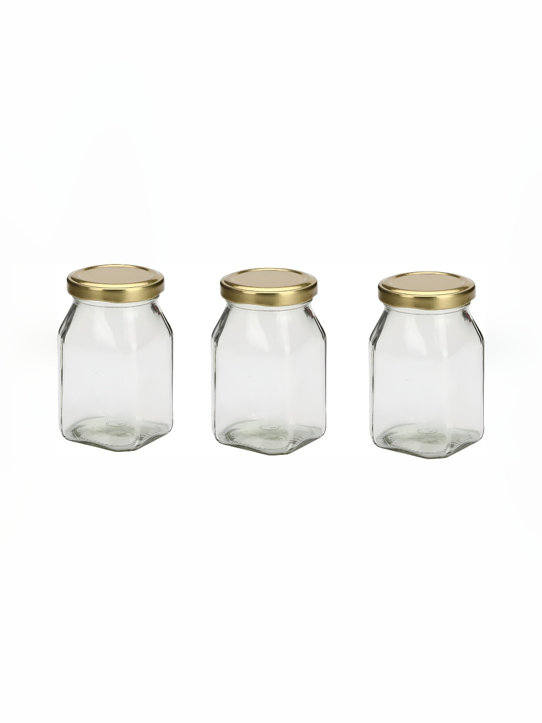 

1ST TIME Transparent & Brown 3 Pieces Glass Jar Containers400 ml Each