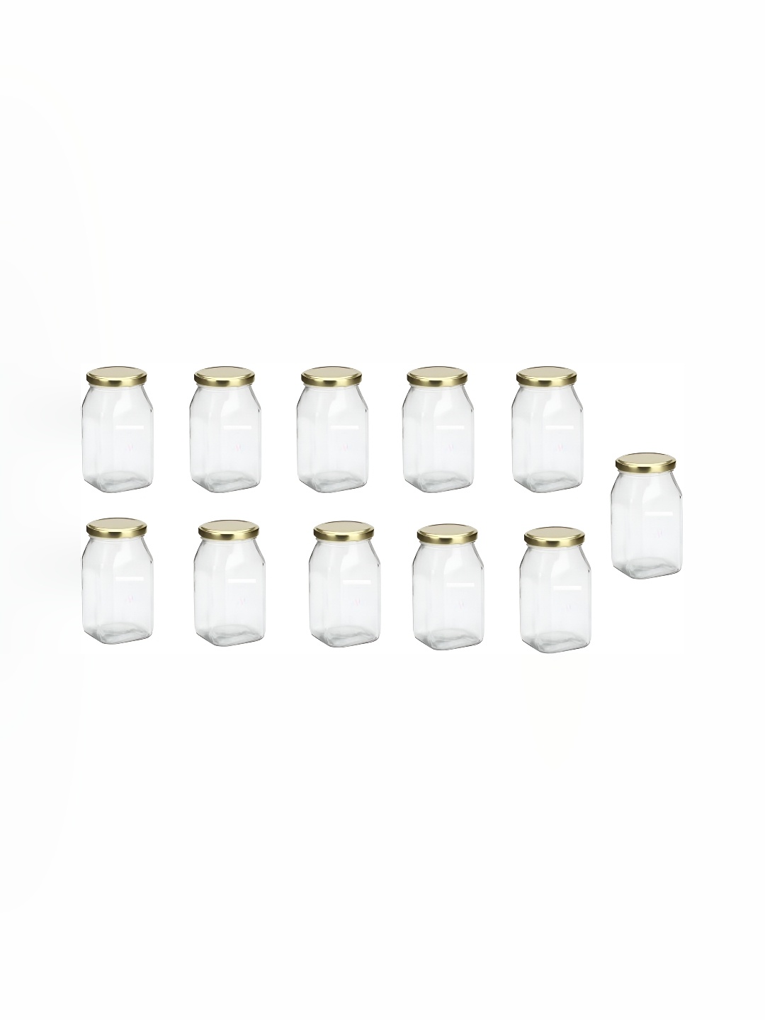 

1ST TIME Transparent & Brown 11 Pieces Glass Jar Containers 400 ml Each