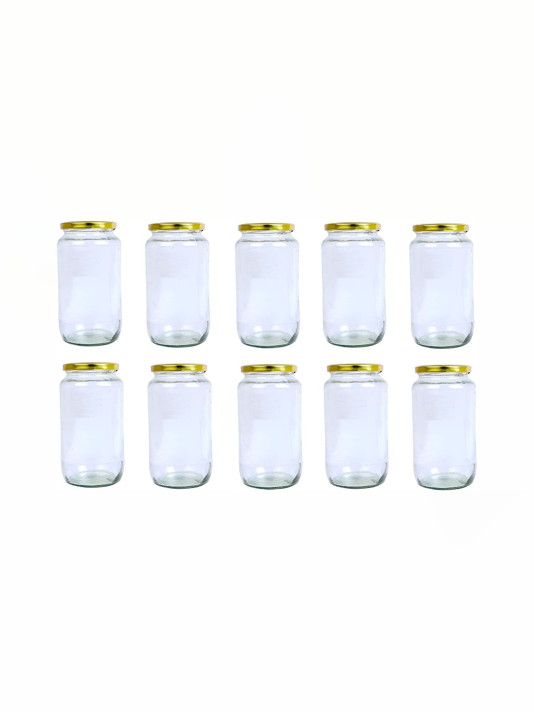 

1ST TIME Transparent & Brown 10 Pieces Glass Jar Containers 500 ml Each