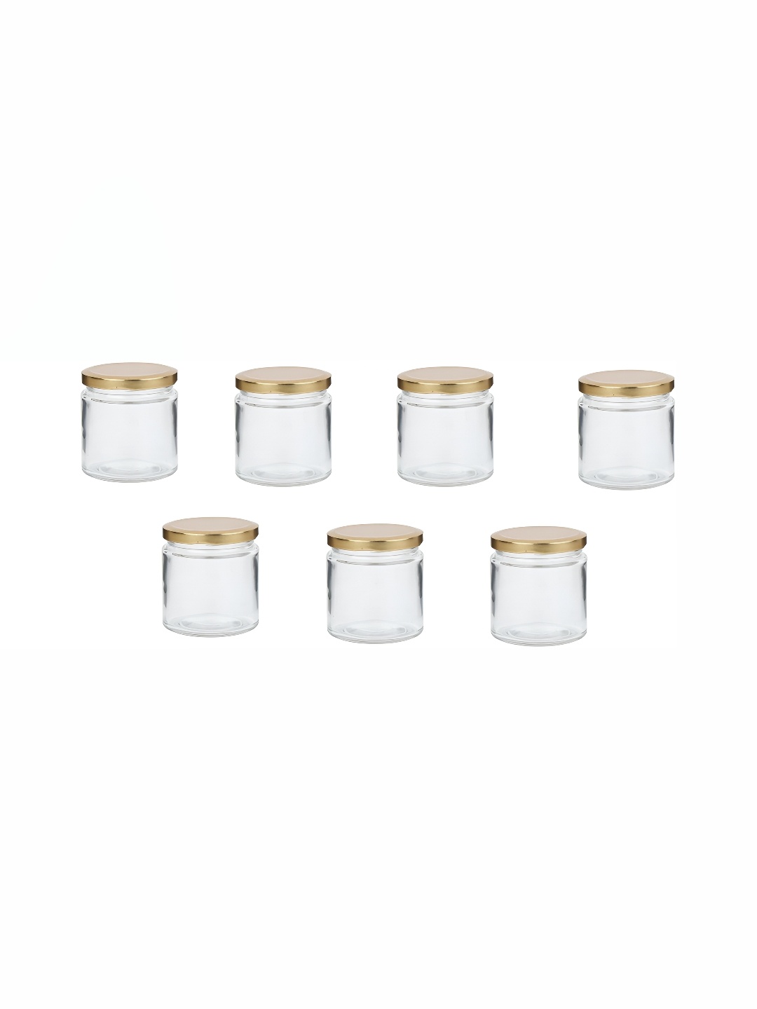 

1ST TIME Transparent & Brown 7 Pieces Glass Jar Containers 100 ml Each