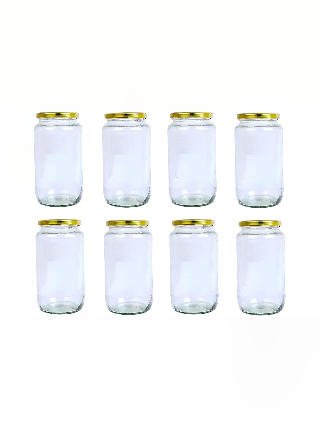 

1ST TIME Transparent & Brown 8 Pieces Glass Jar Containers 500 ml Each
