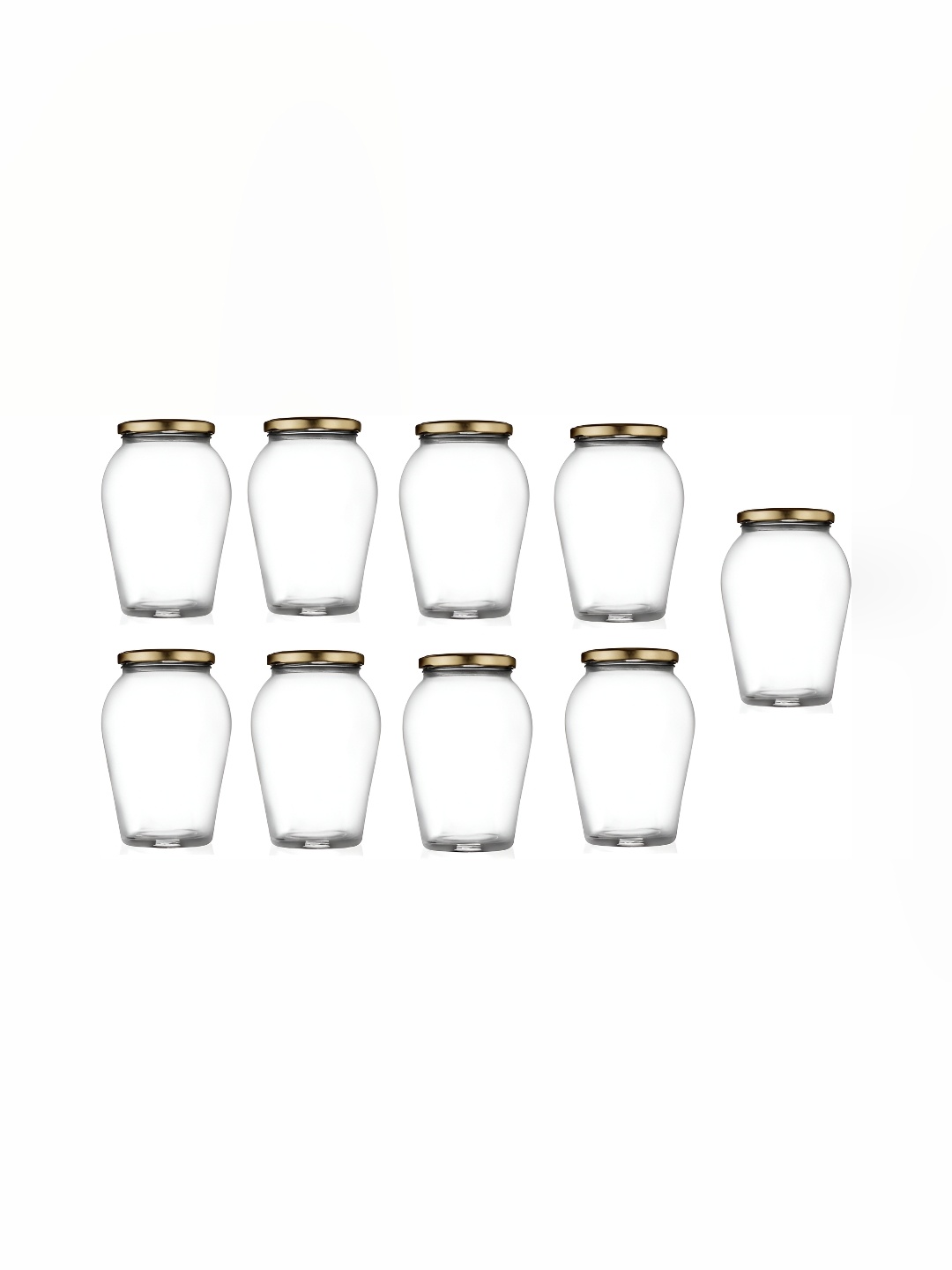 

1ST TIME Transparent & Brown 9 Pieces Glass Jar Containers 350ml Each